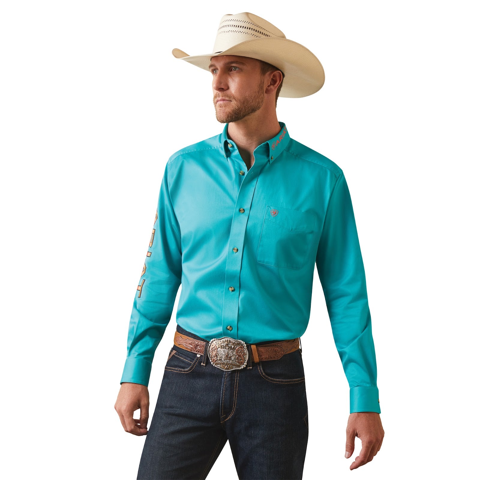 Ariat Mens Team Logo Twill LS %