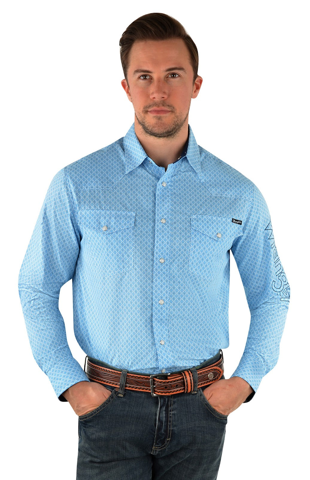 C-Wrangler Mens CliftonLSShirt(XXL Bu/Or%