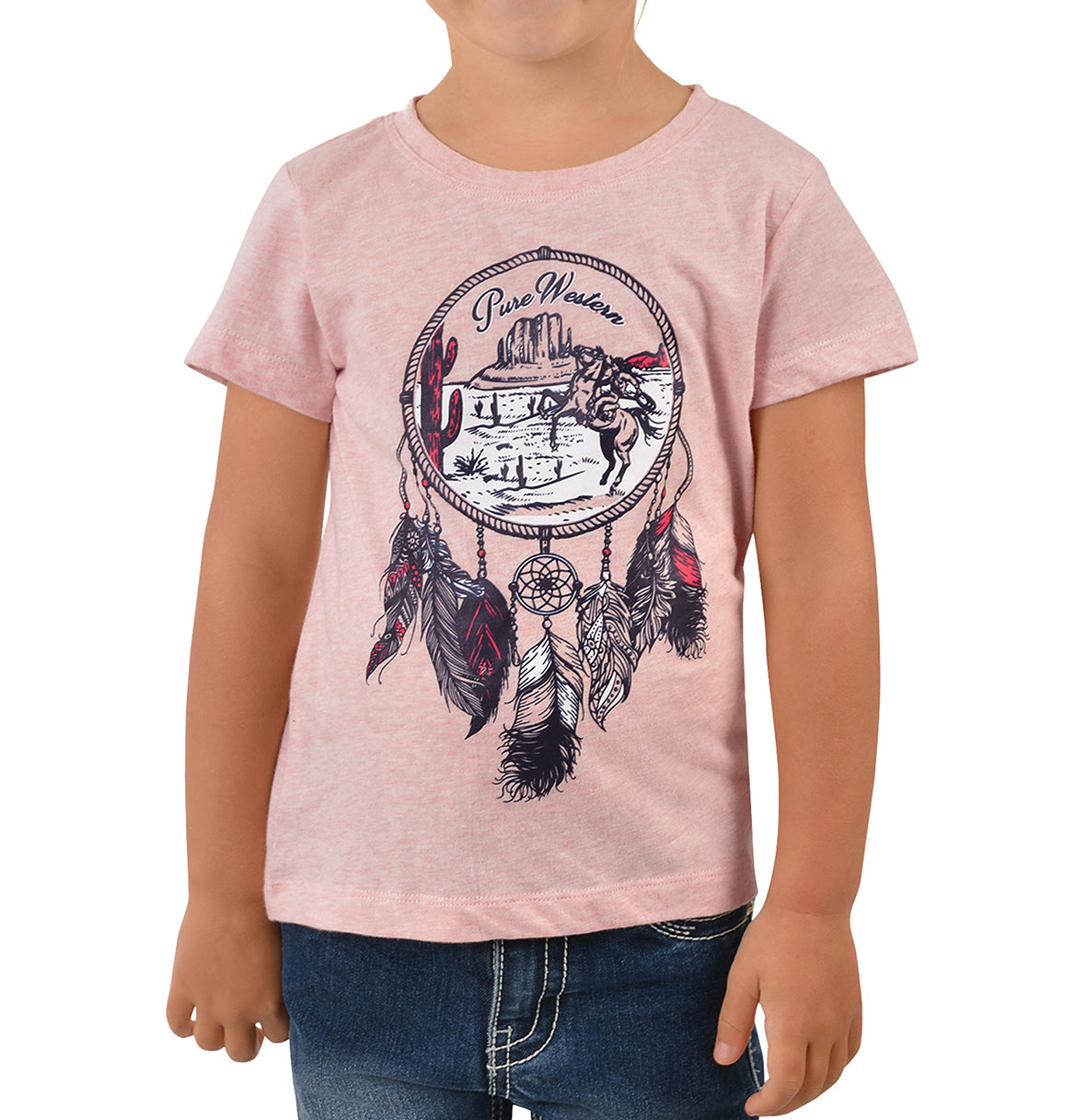 C-Pure Western Girl Ida Tee(Pnk/Marl 14%