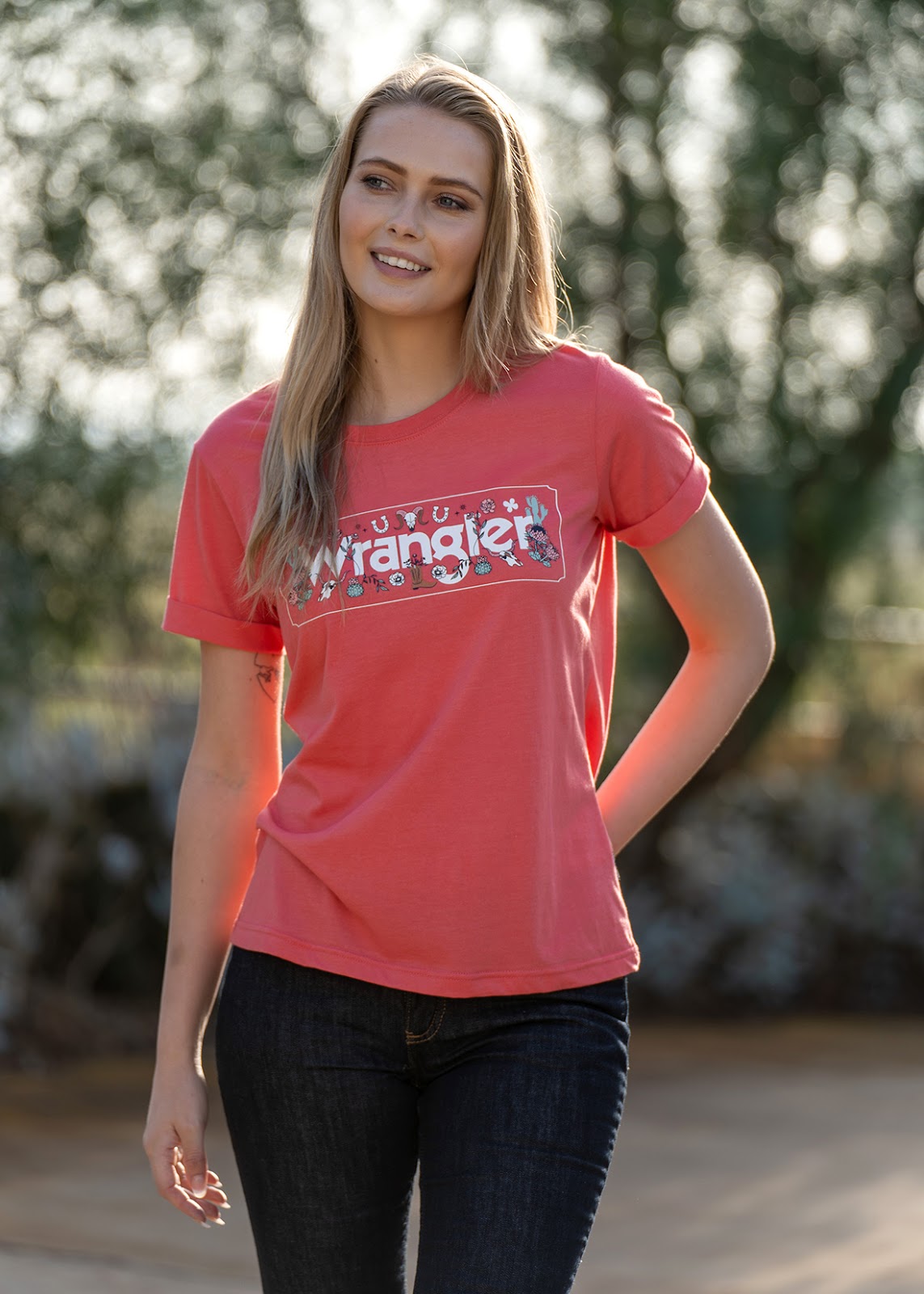 C-Wrangler Bessie Tee(Coral 10%