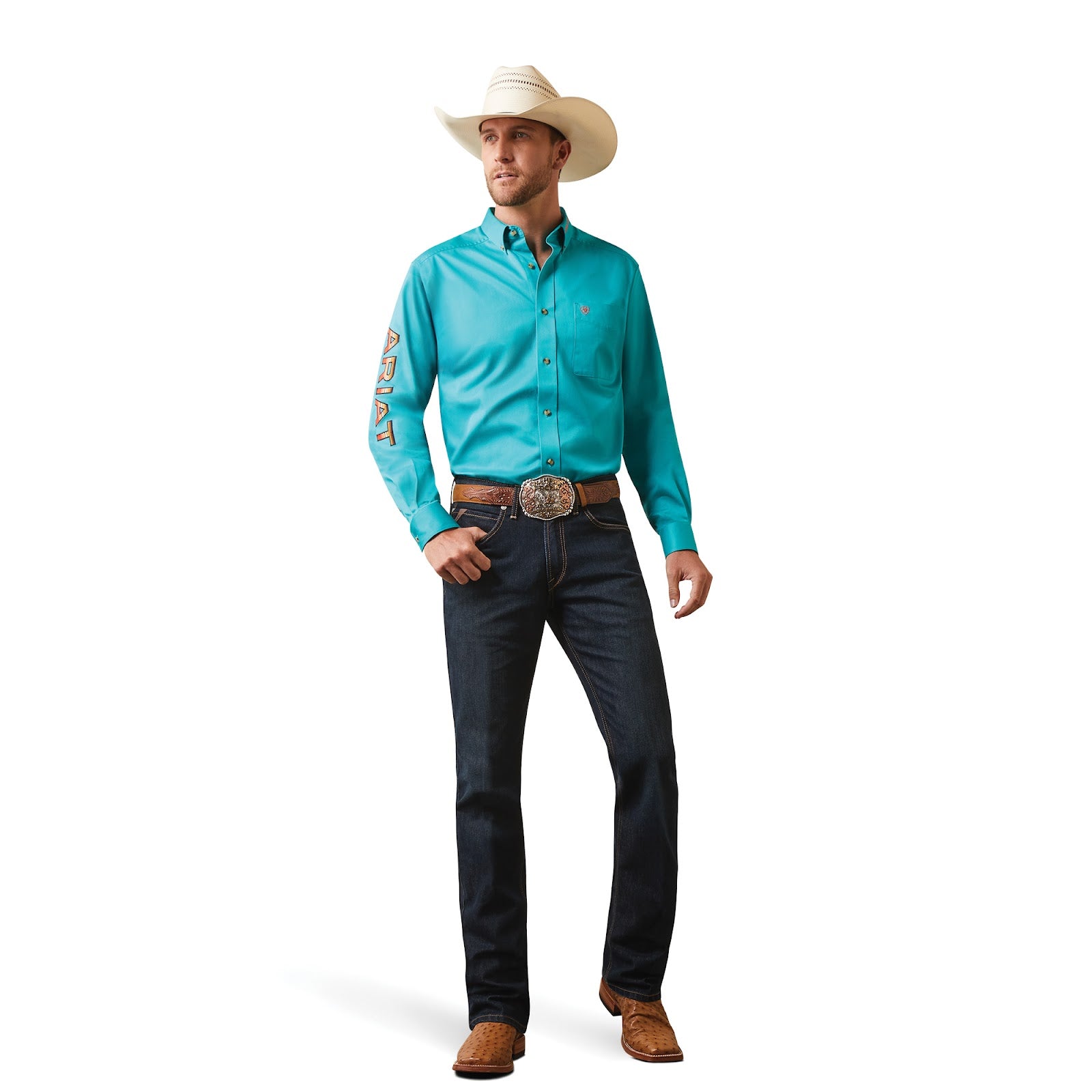 Ariat Kids Team Logo Twill Long Sleeve (S Bur)%