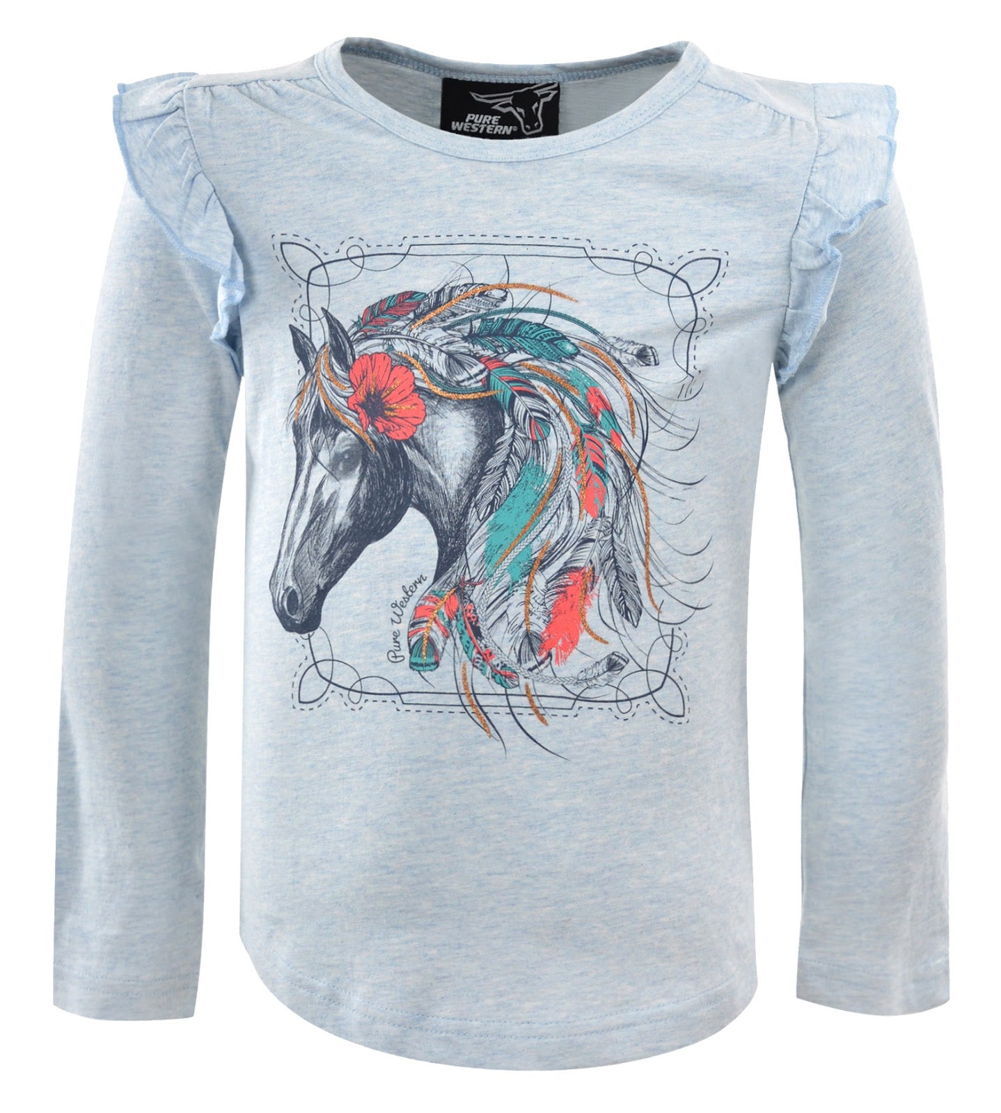 Pure Western Girls Grace Frill Tee%
