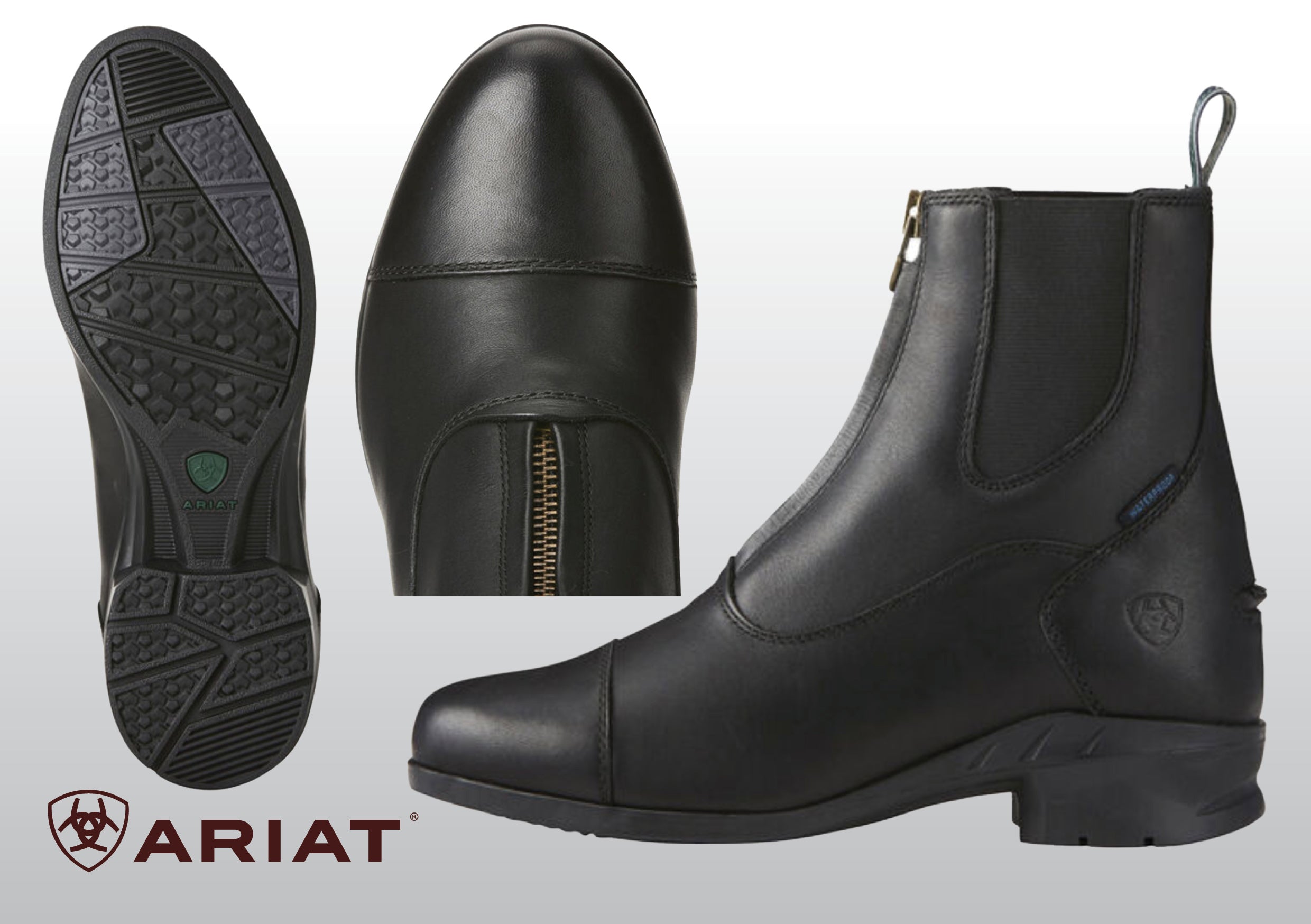 Ariat Wms Heritage IV Zip H2O Black / 10