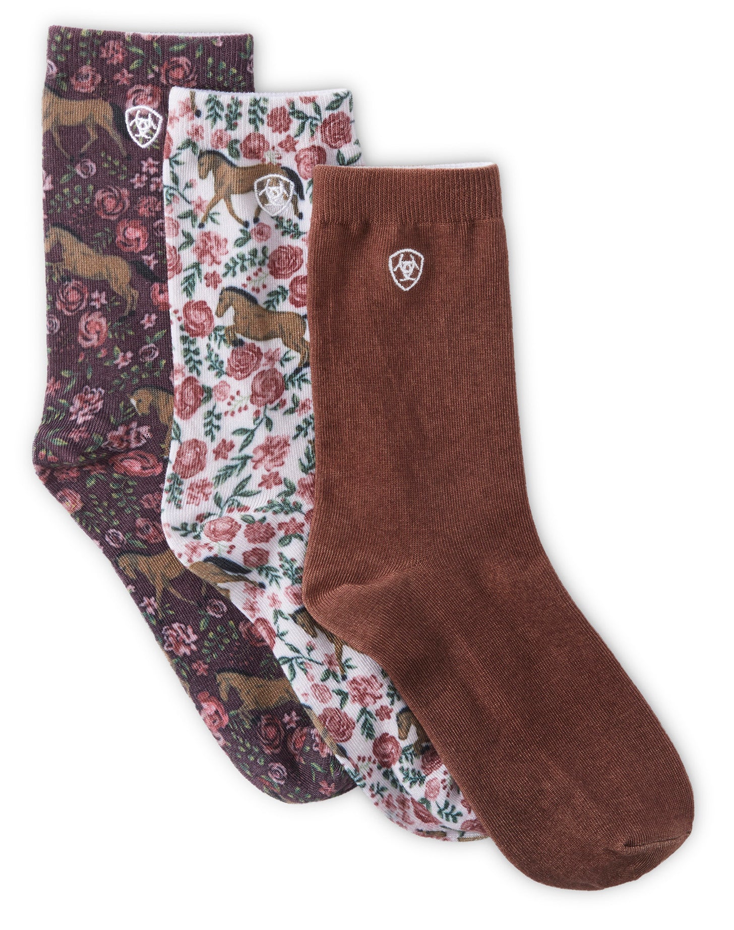Ariat Wms Novelty Crew Sock(Flora Horse%