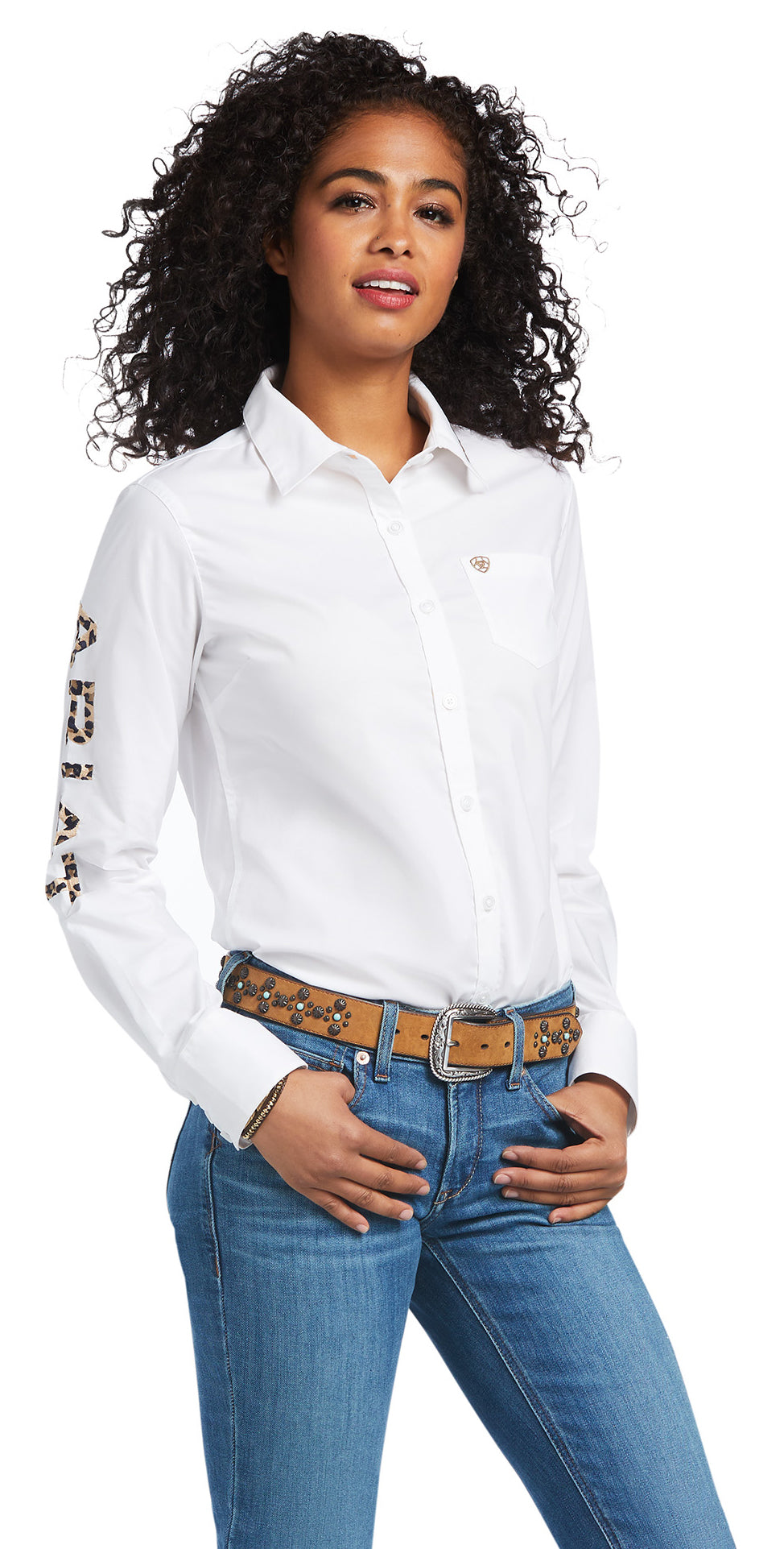 Ariat Team Kirby Stretch Shirt % White / Large