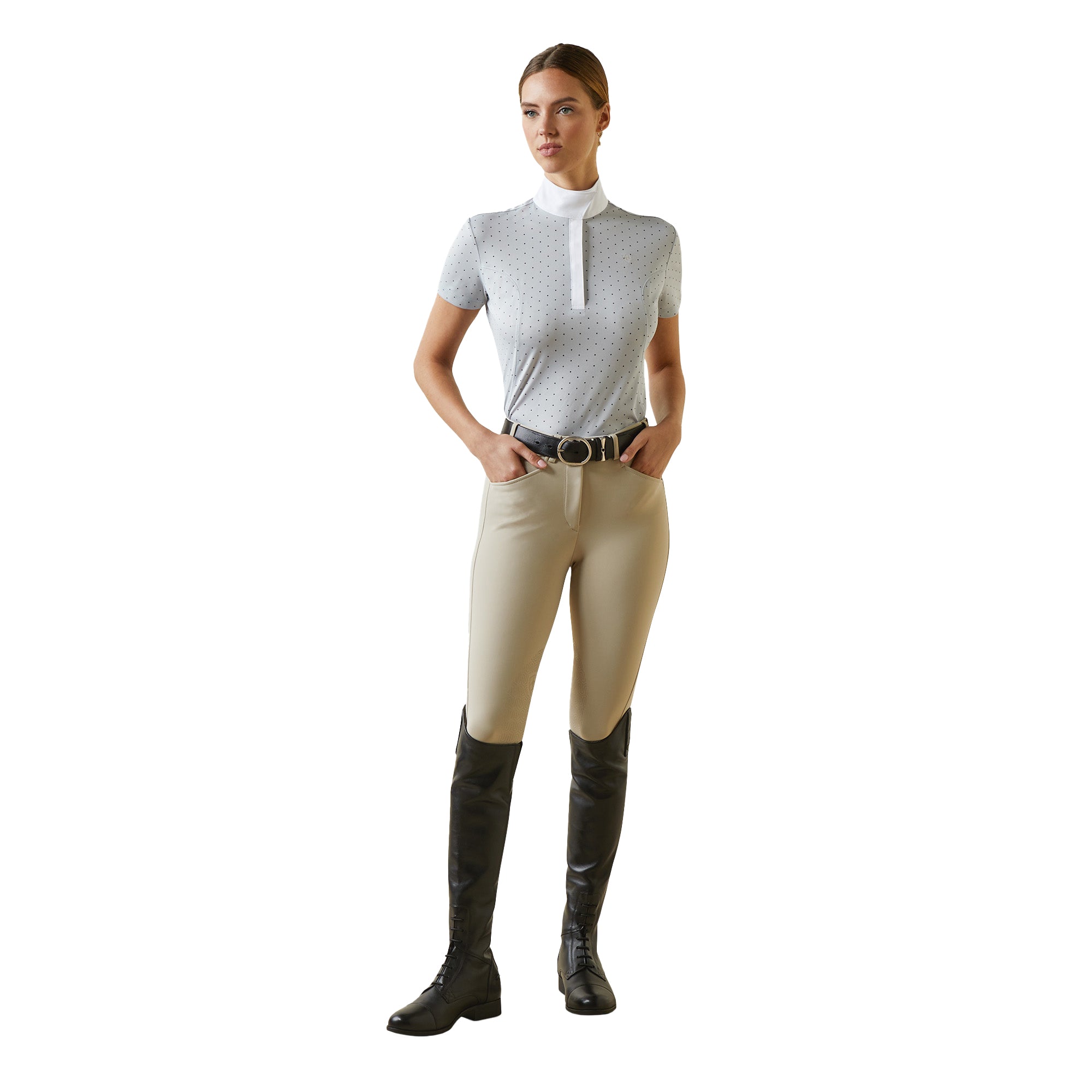 Ariat Wms Aptos SS Shirt % Gray Dot / Large