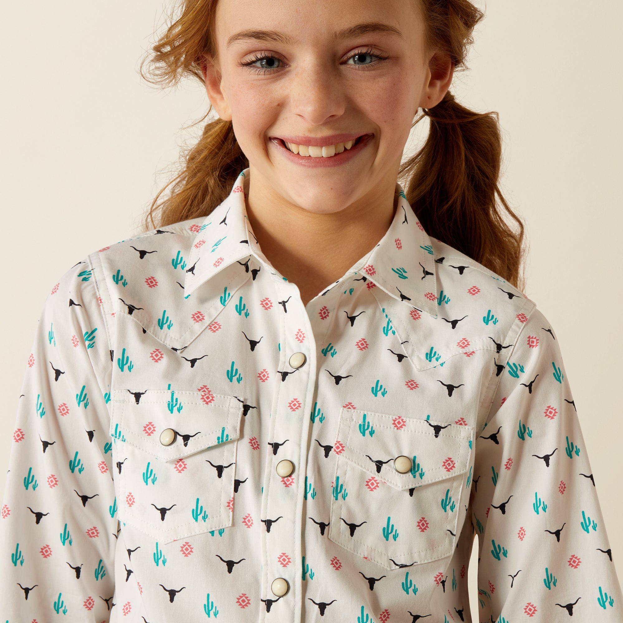Ariat Girls Steer Garden Snp Shrt % One / Large
