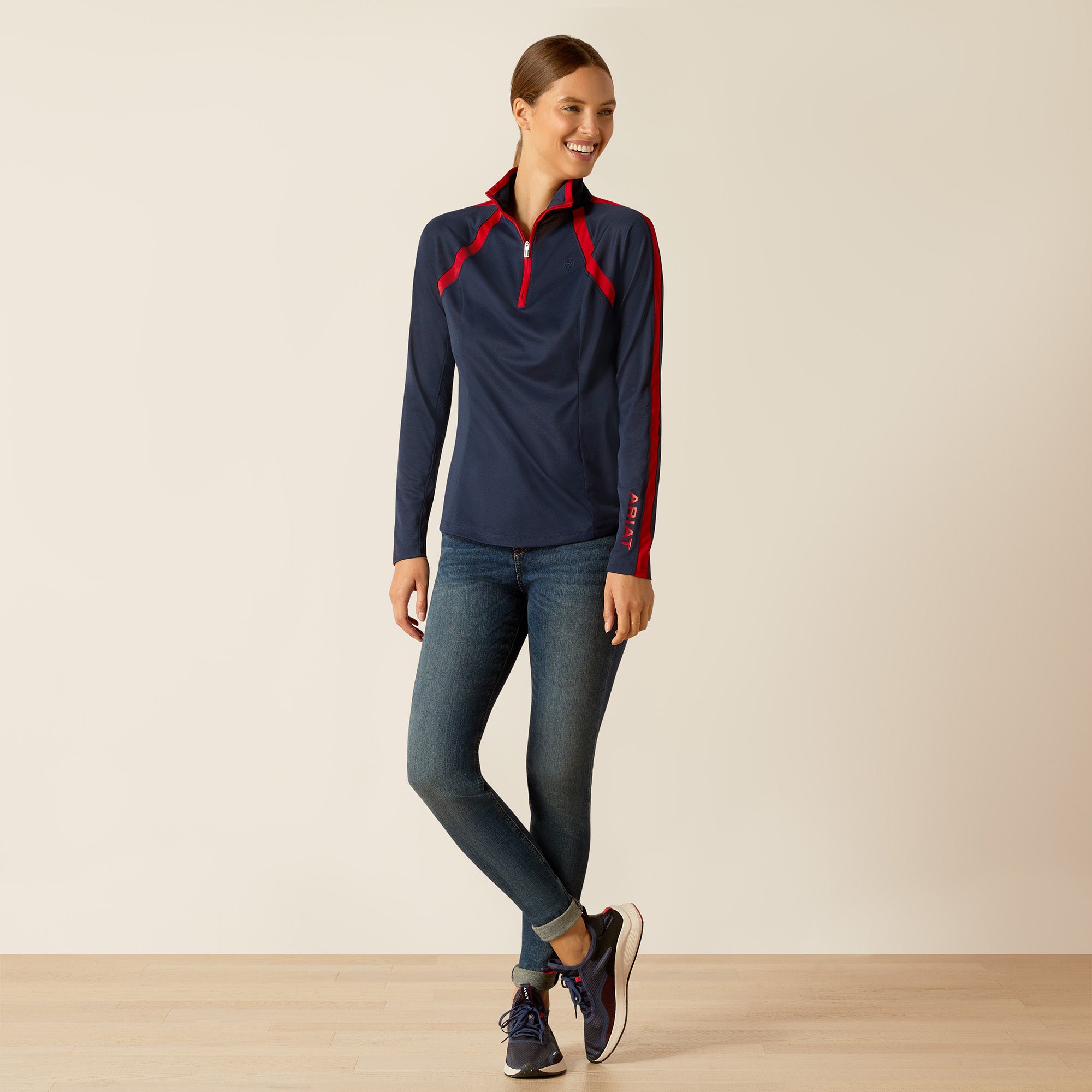 Ariat Wms Sunstopper 3.0 Navy/Red / Large