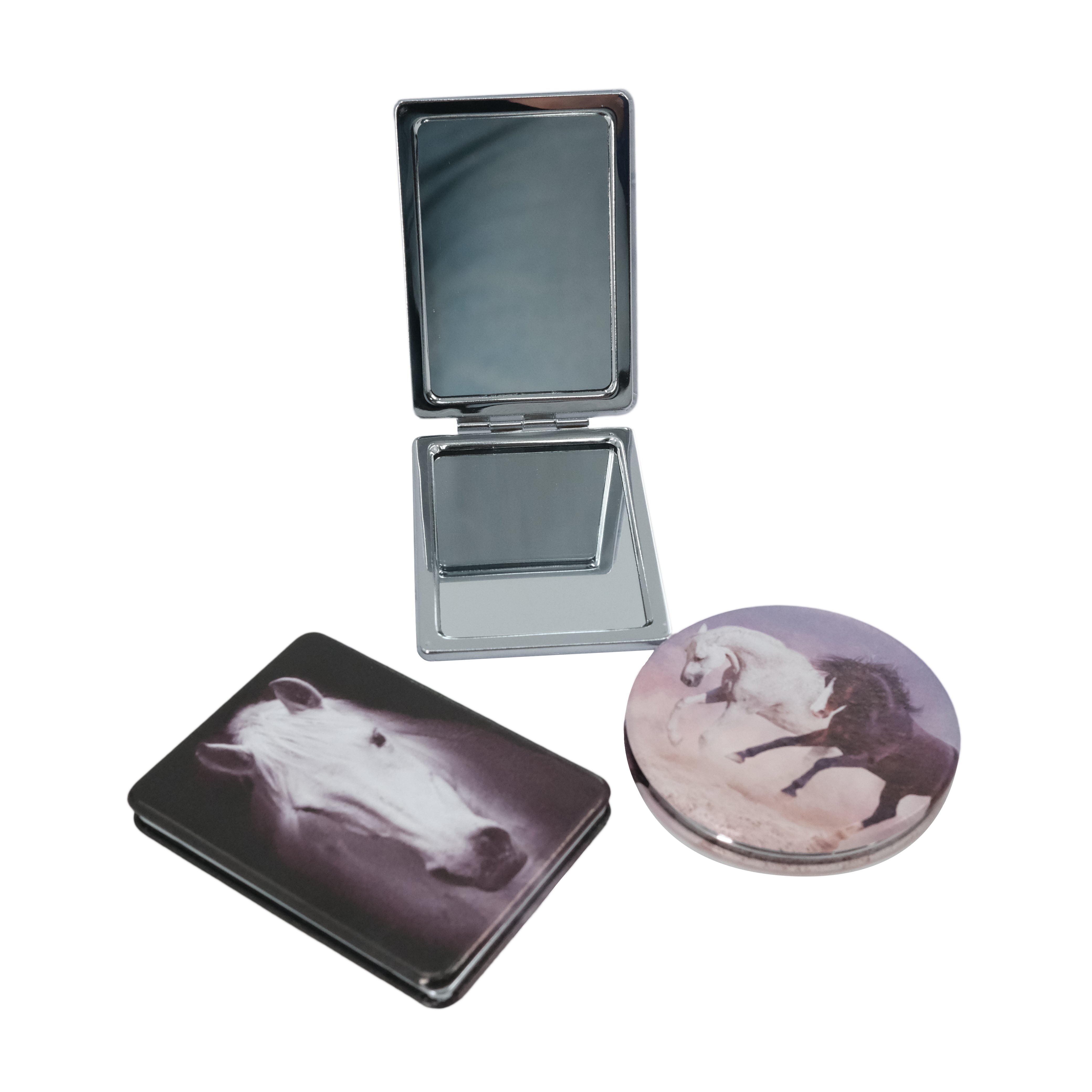 Horse Print Compact Mirror (Asst)