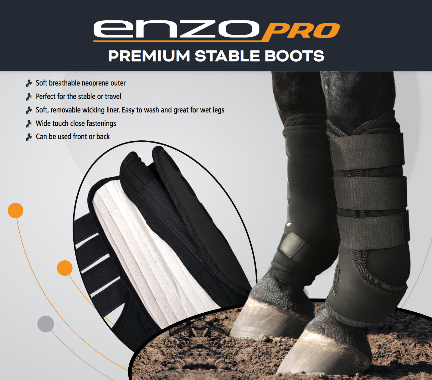 Enzo Pro Premium Stable Boot Black / X Large