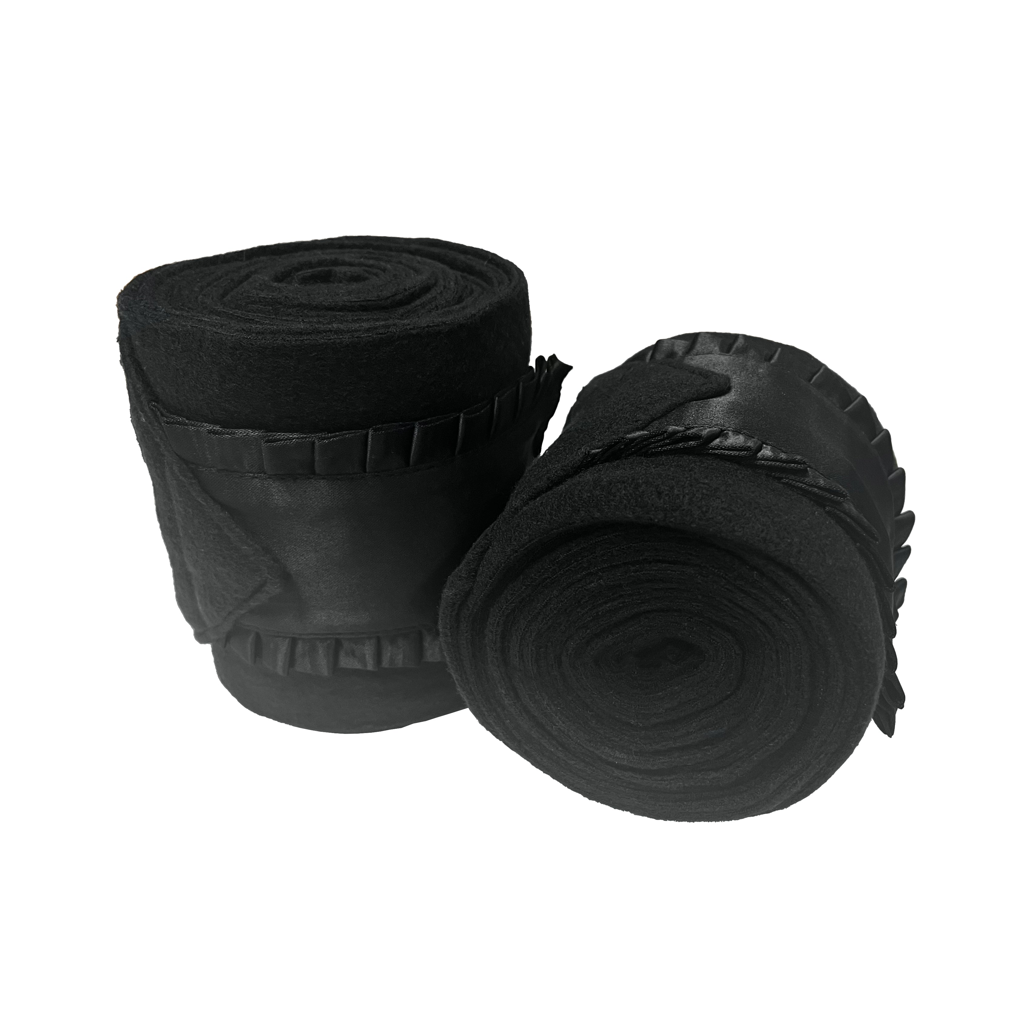 Enzo Ruffle Satin Fleece Bandage(Black)