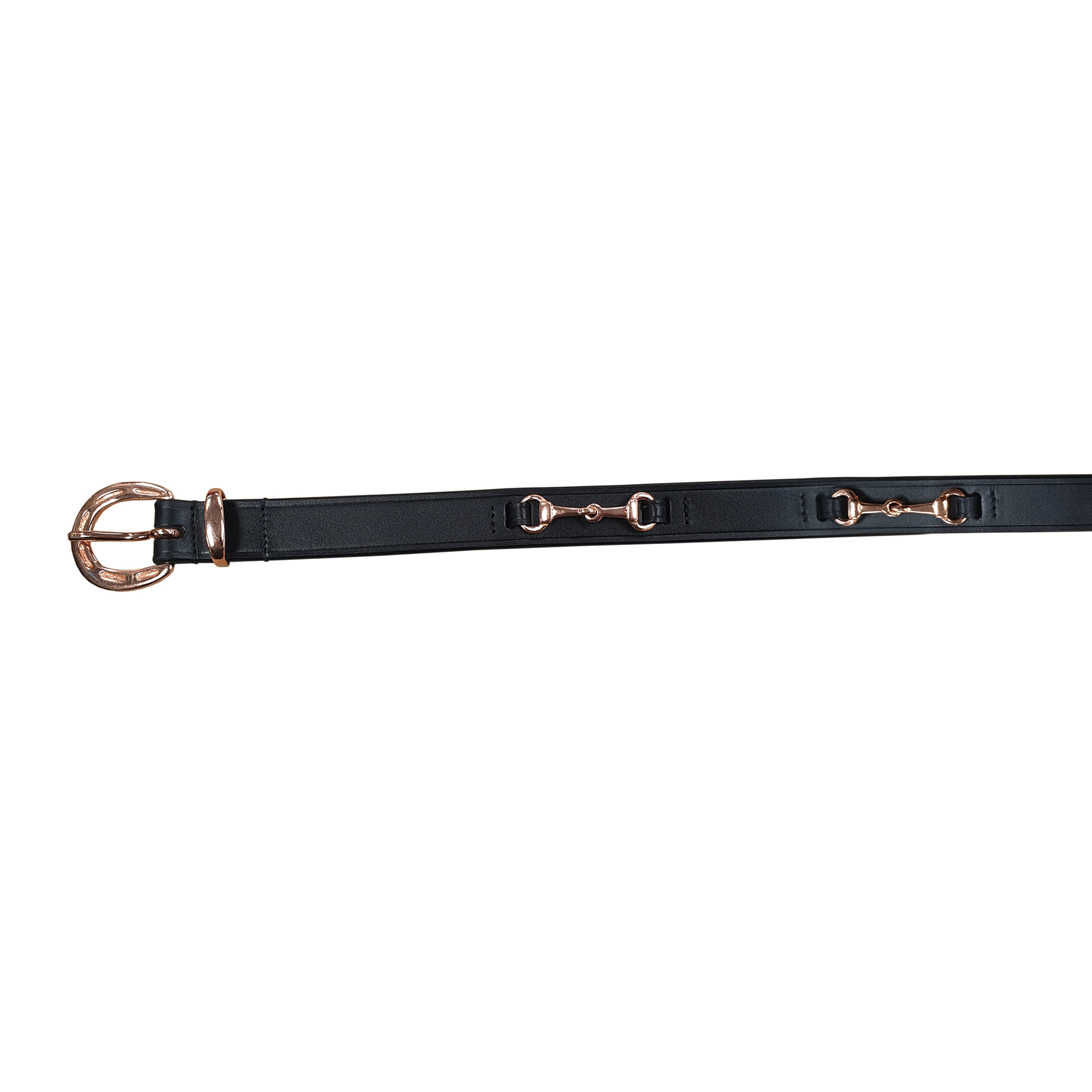 C-Enzo Leather Belt with Bits(110 Black/RGld)