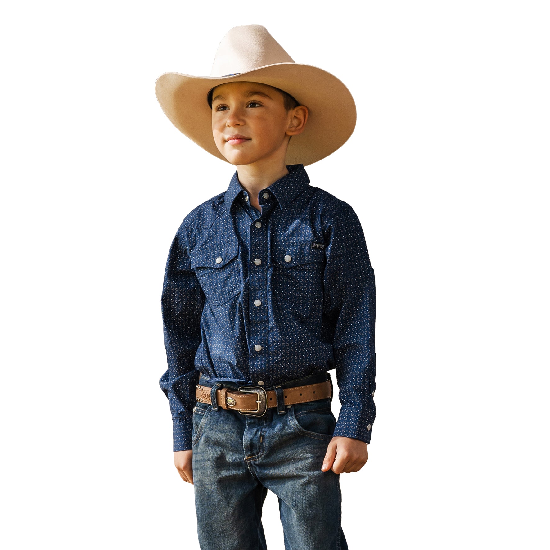 C-Pure Western Boys Duke Shirt (10 Navy)%