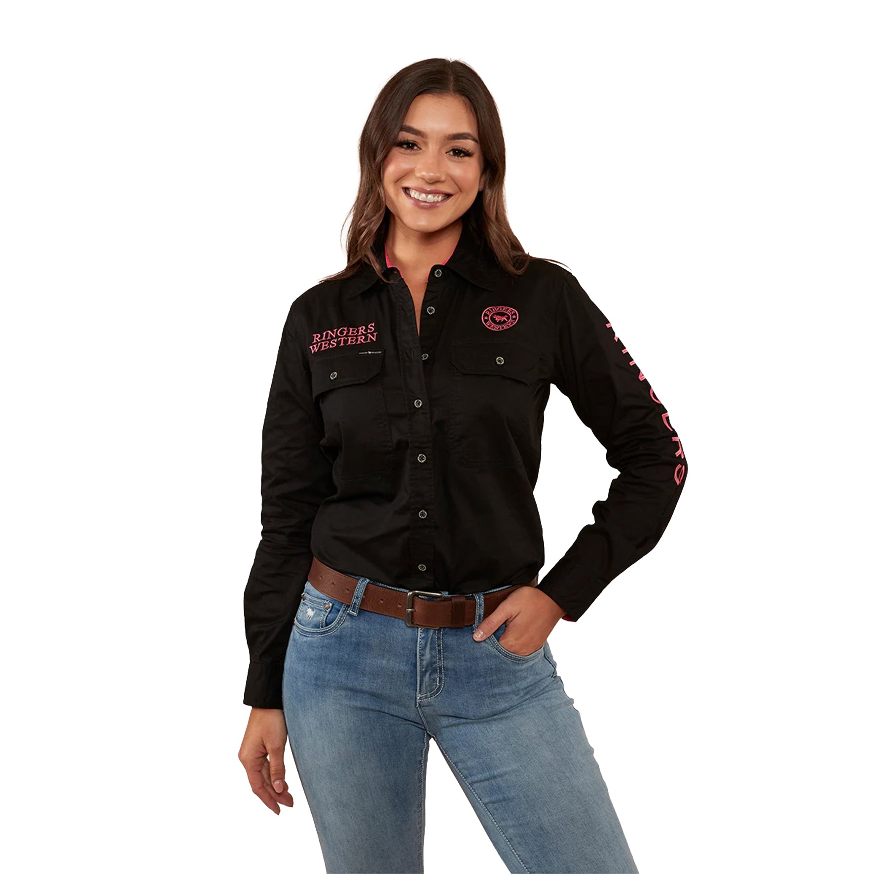C-Ringers Jillaroo FB Shirt (8 Black/Mel))