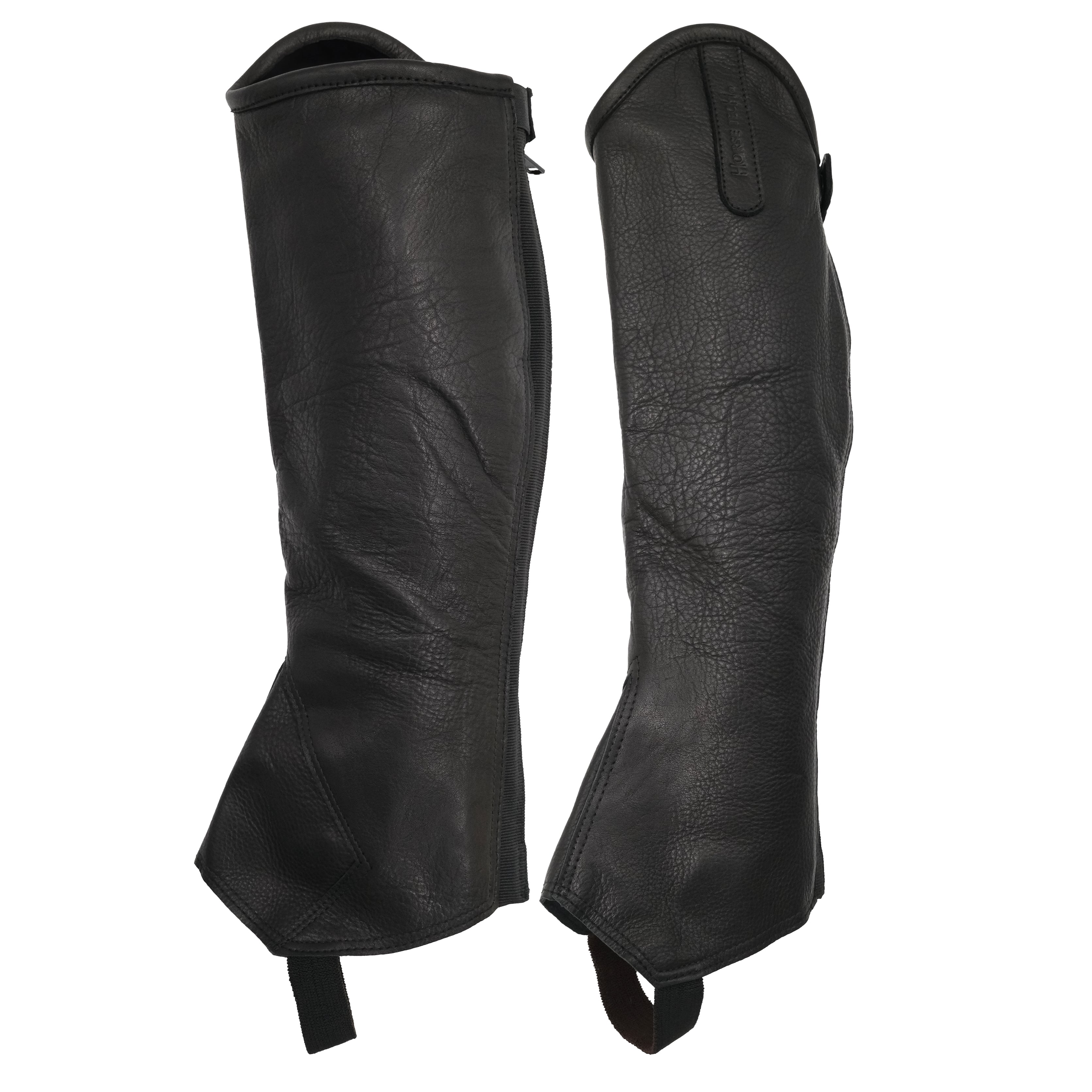 Horse Tech Leather Half Chap Black / Large