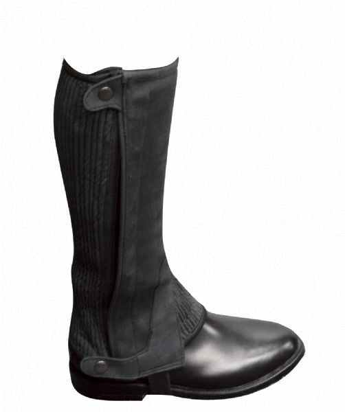 CA Half Chaps Kids Syn Suede Black / Large