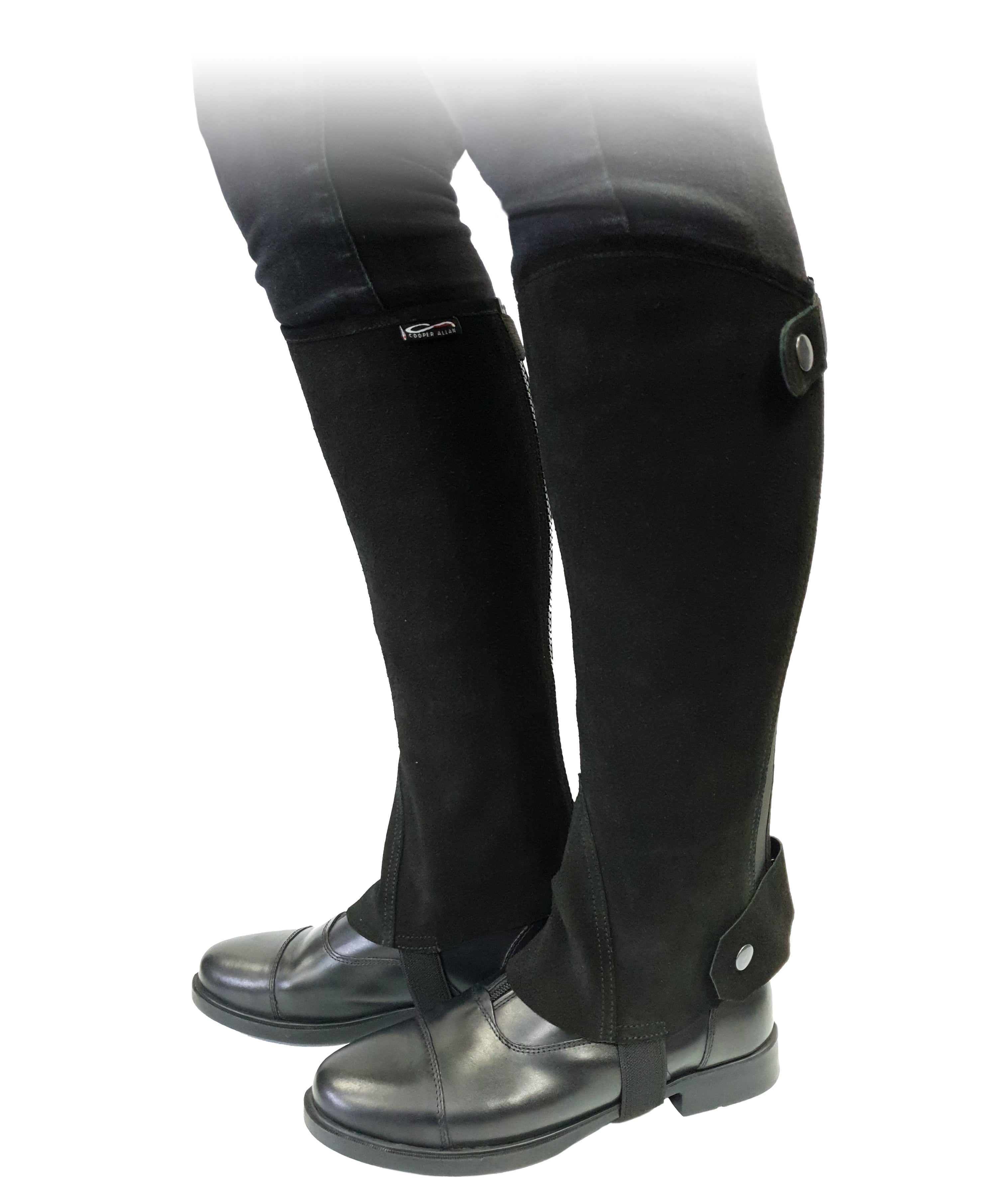 CA Half Chaps Suede Wide Short Black / X Large