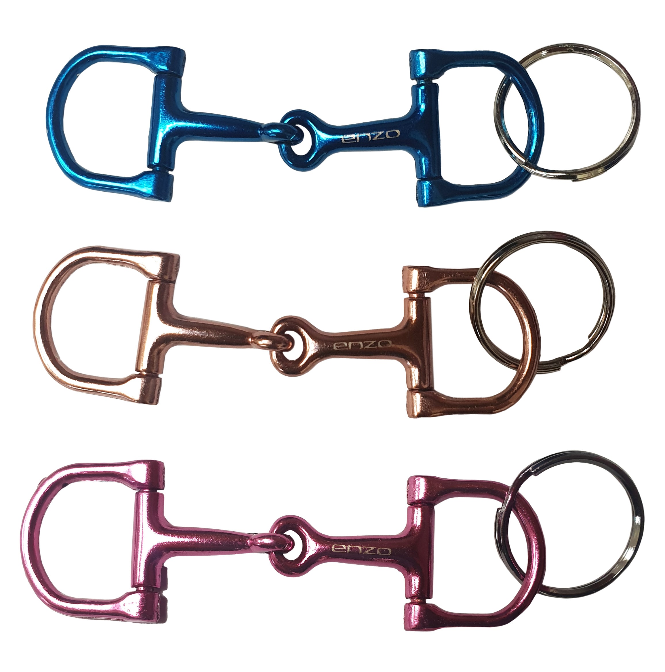 Enzo Aluminium Key Ring Bit Blue / All