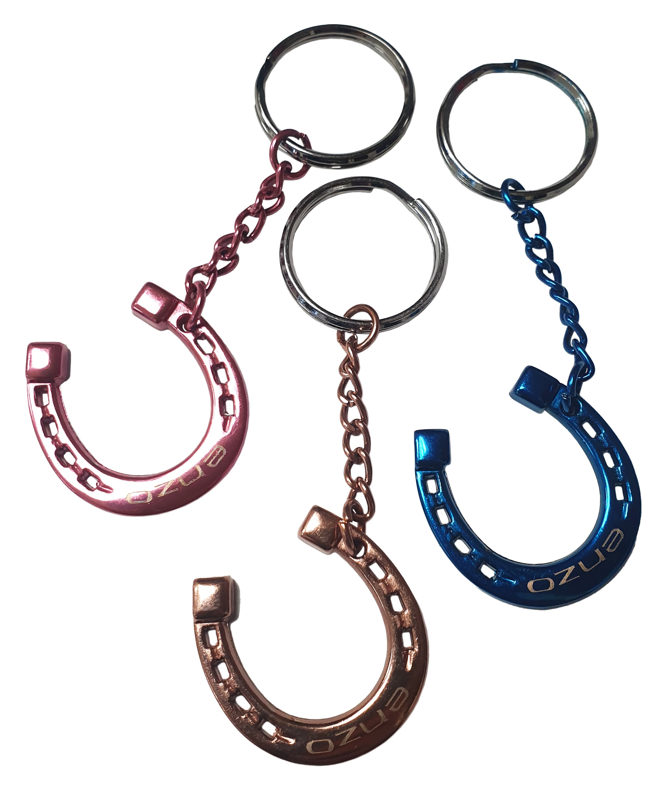 Enzo Aluminium Key Ring Horseshoe Blue / All