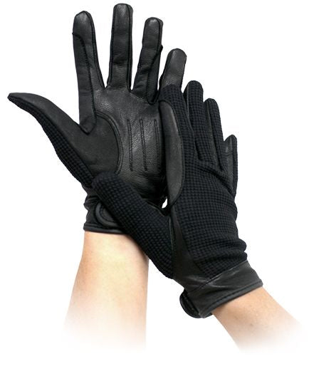 Horse Tech Leather Waffle Glove Black / Small