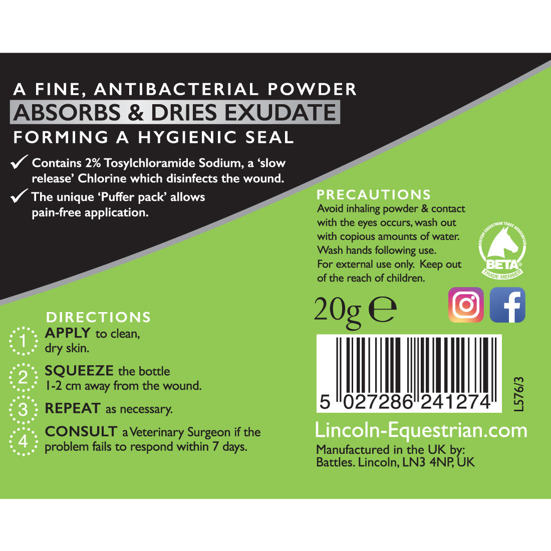 Lincoln Antibacterial Powder (20g)