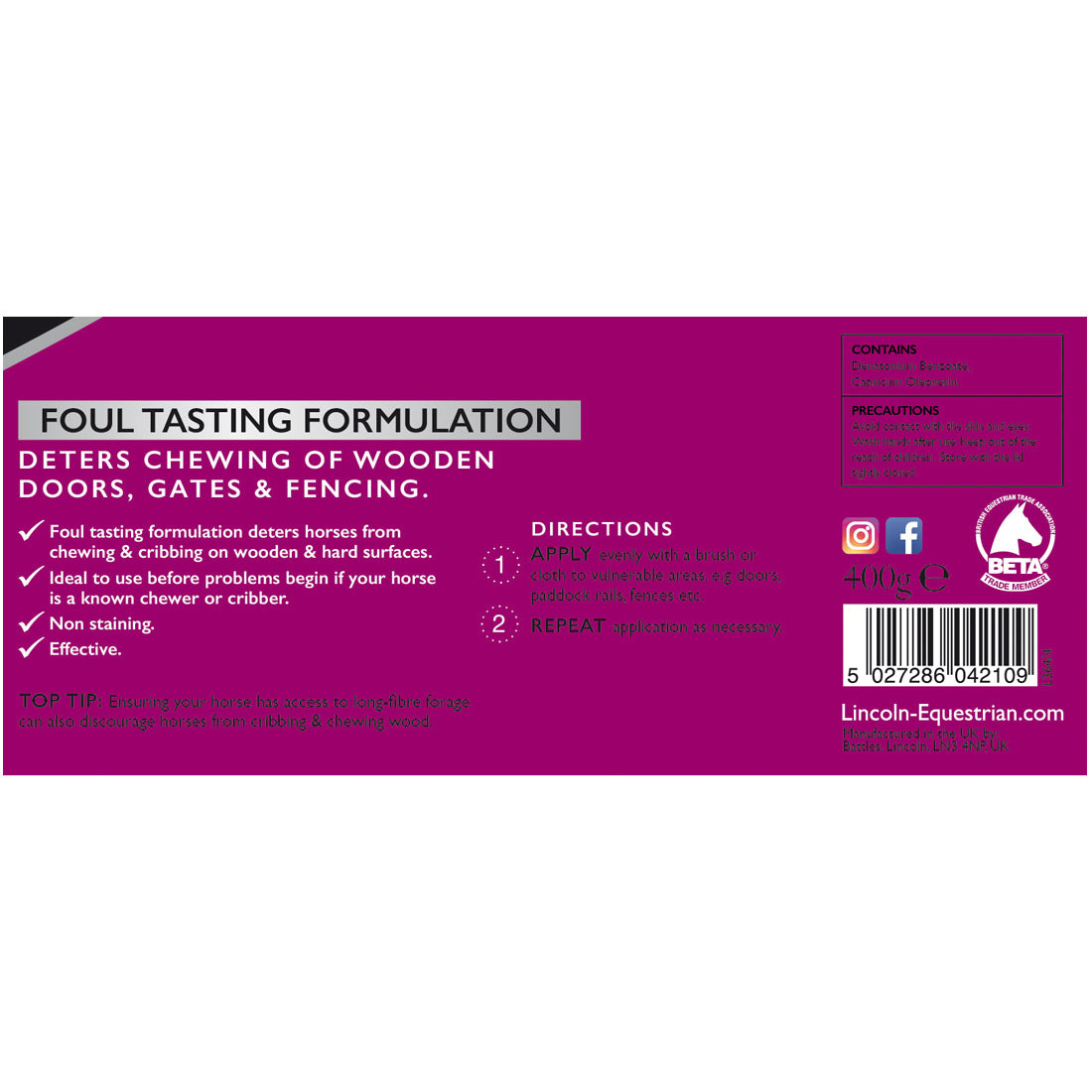 Lincoln Crib-Biting Preventative (400g)