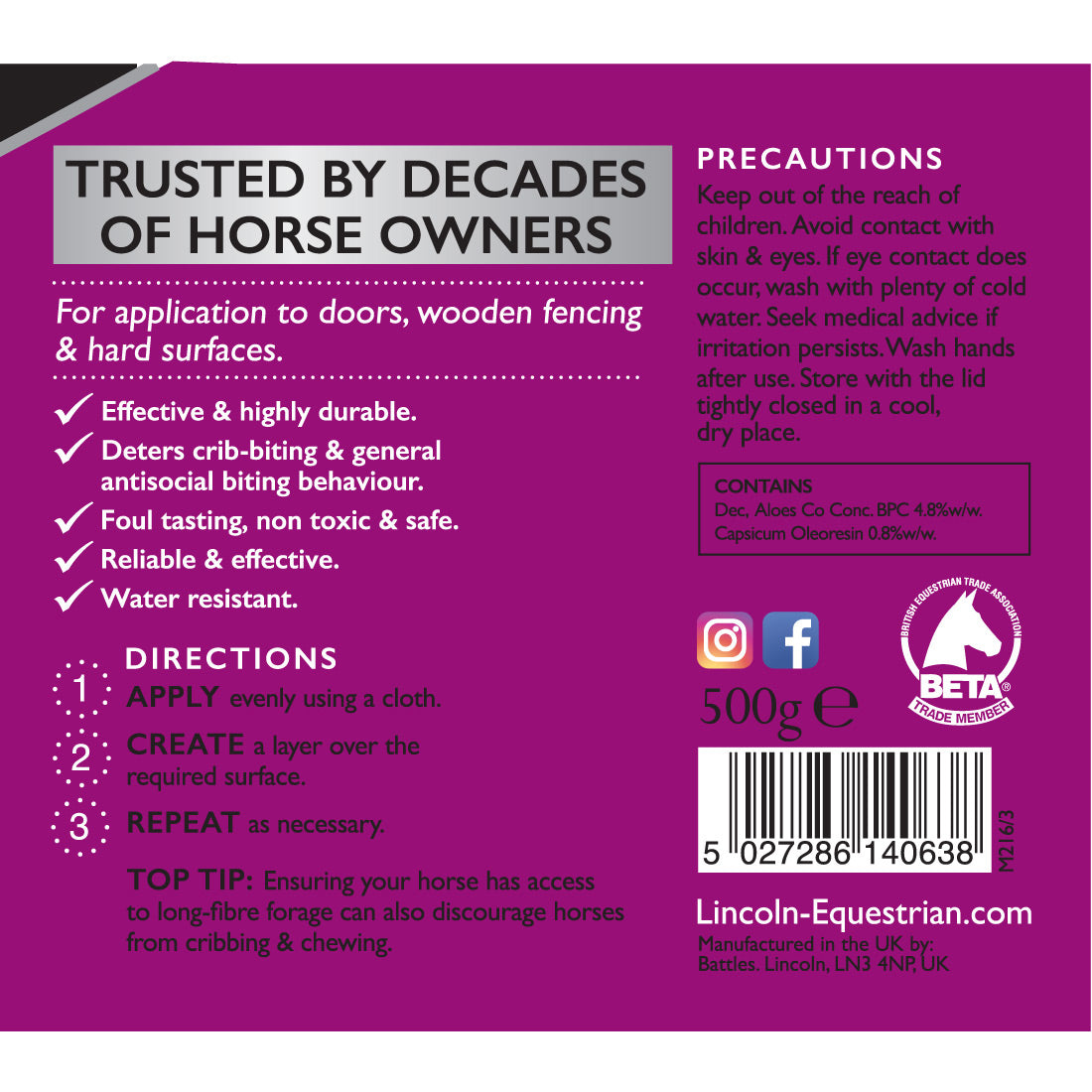 Lincoln Stop Cribbing Grease (500g)