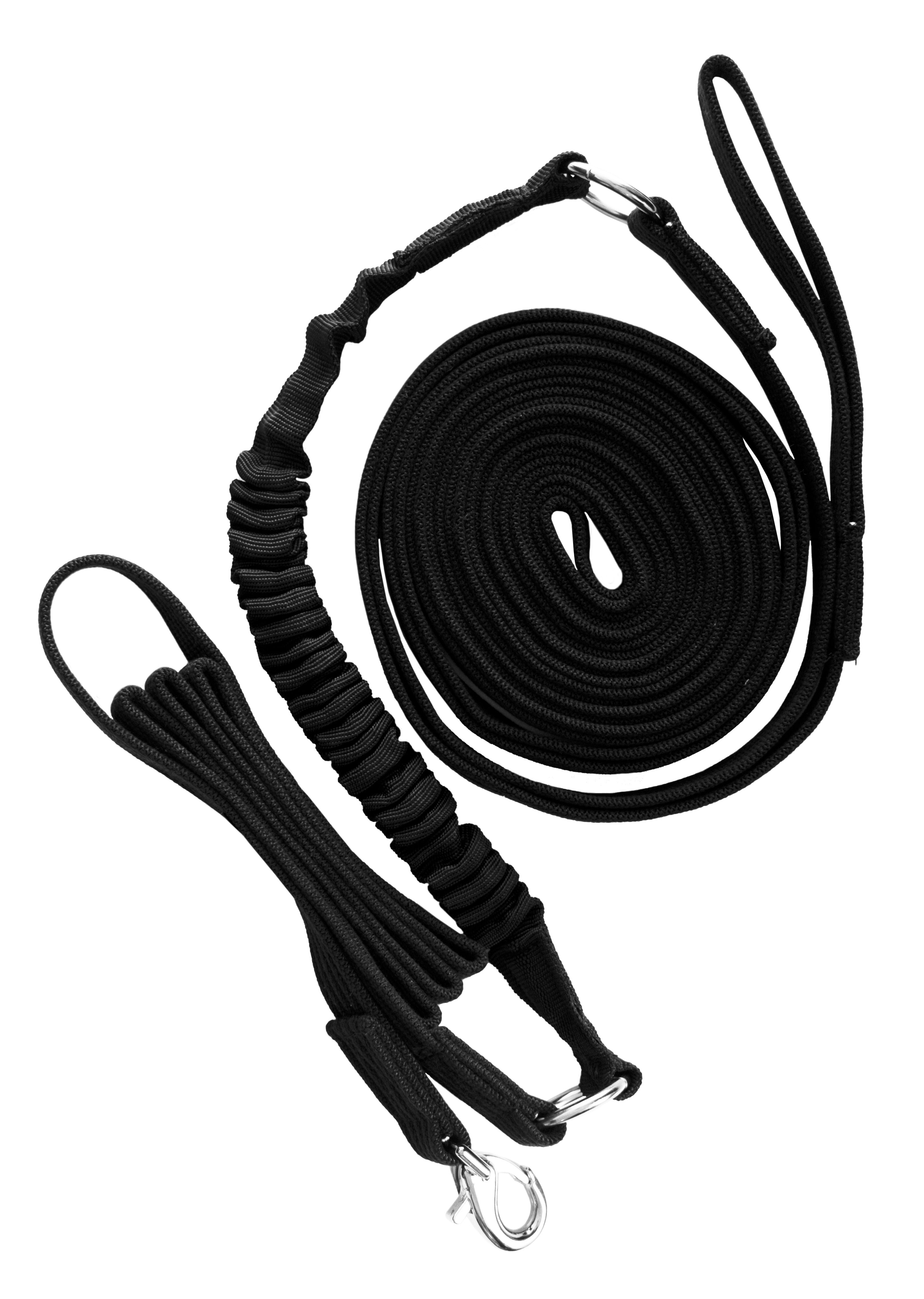 Enzo Bungee Lunging Rein (Black)