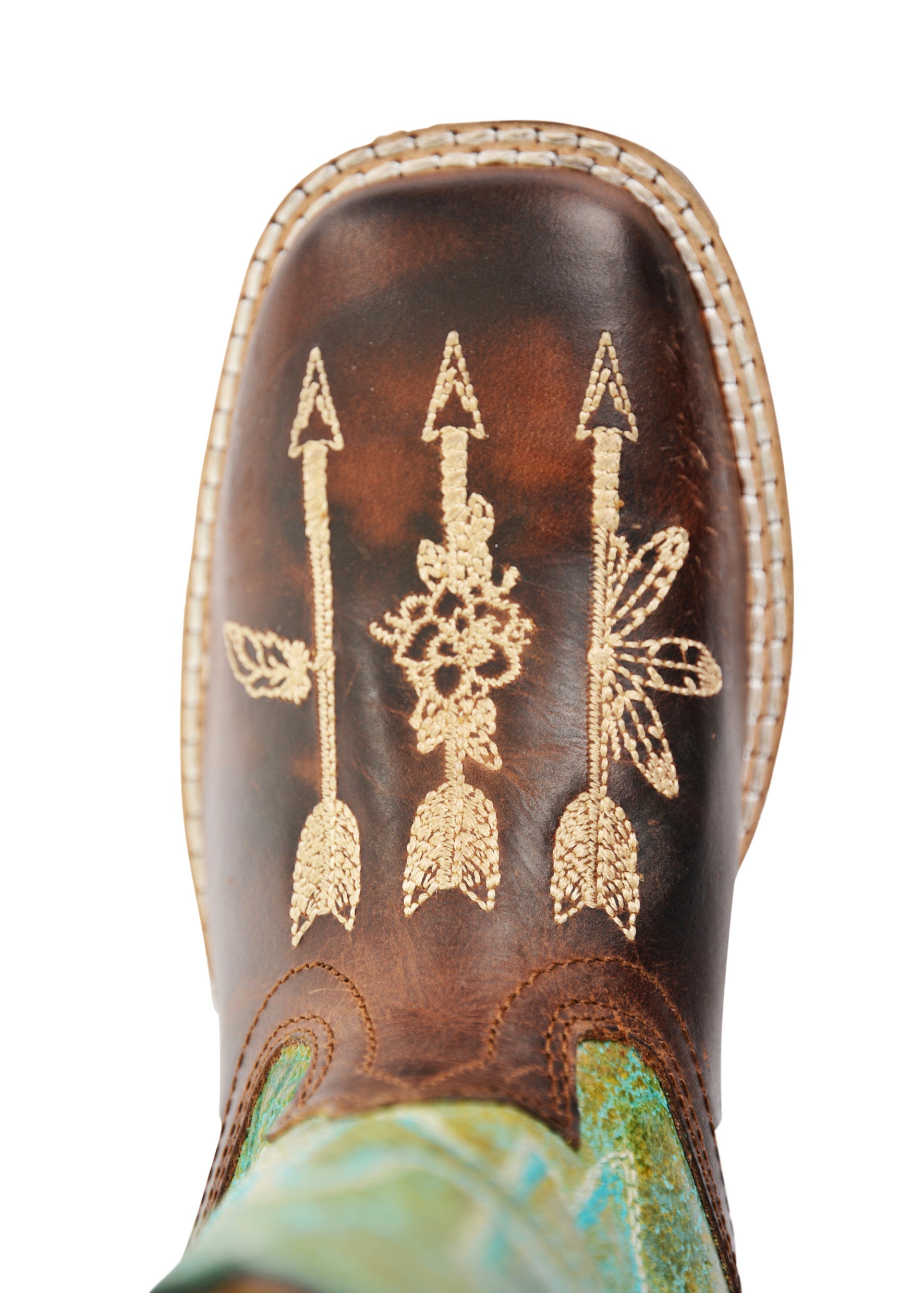 Pure Western Chld Willah Boot Brown/Turquoise / 1