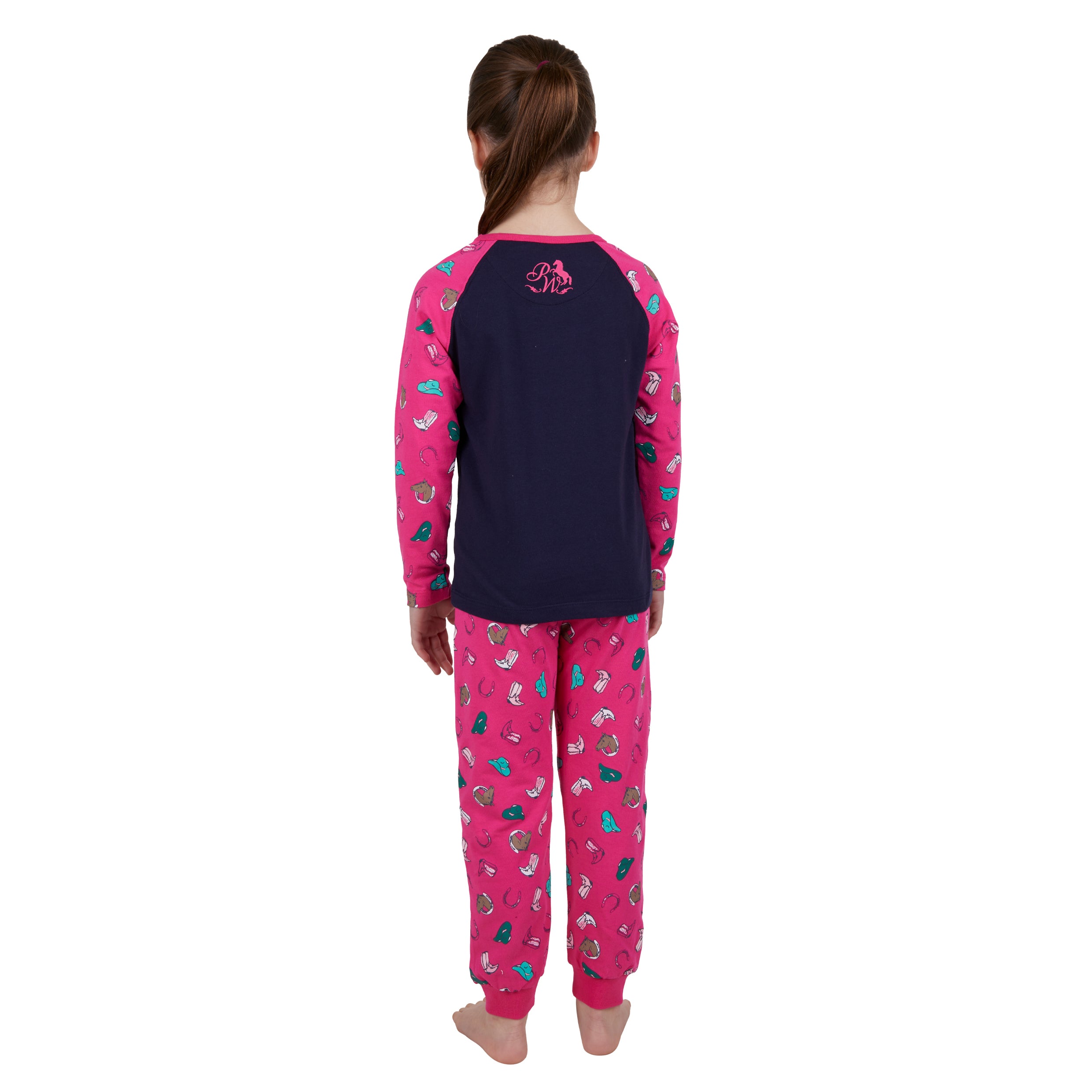 Pure Western Girls Boots PJs % Pink/Navy / 10