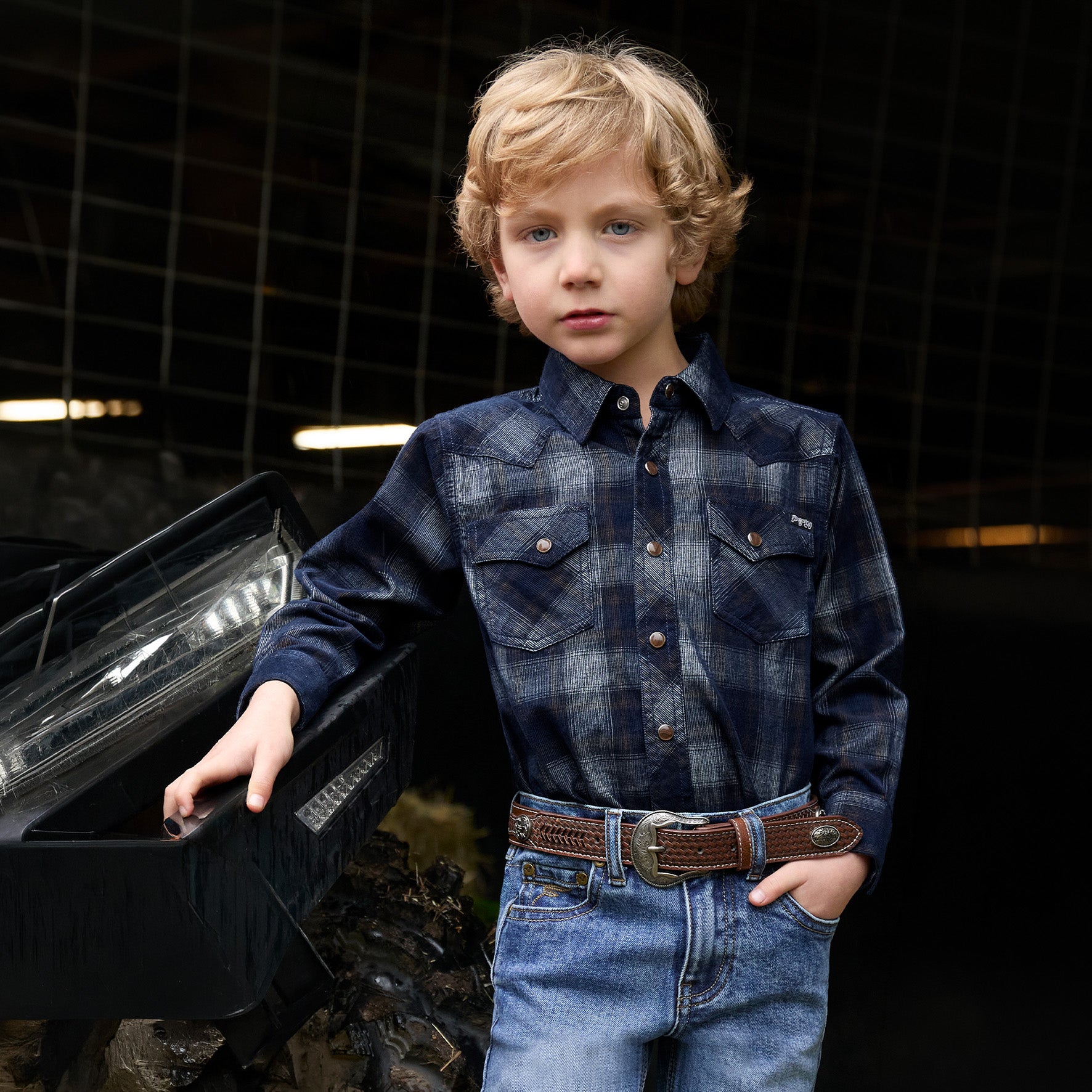 Pure Western Boys Harley Cord Shirt
