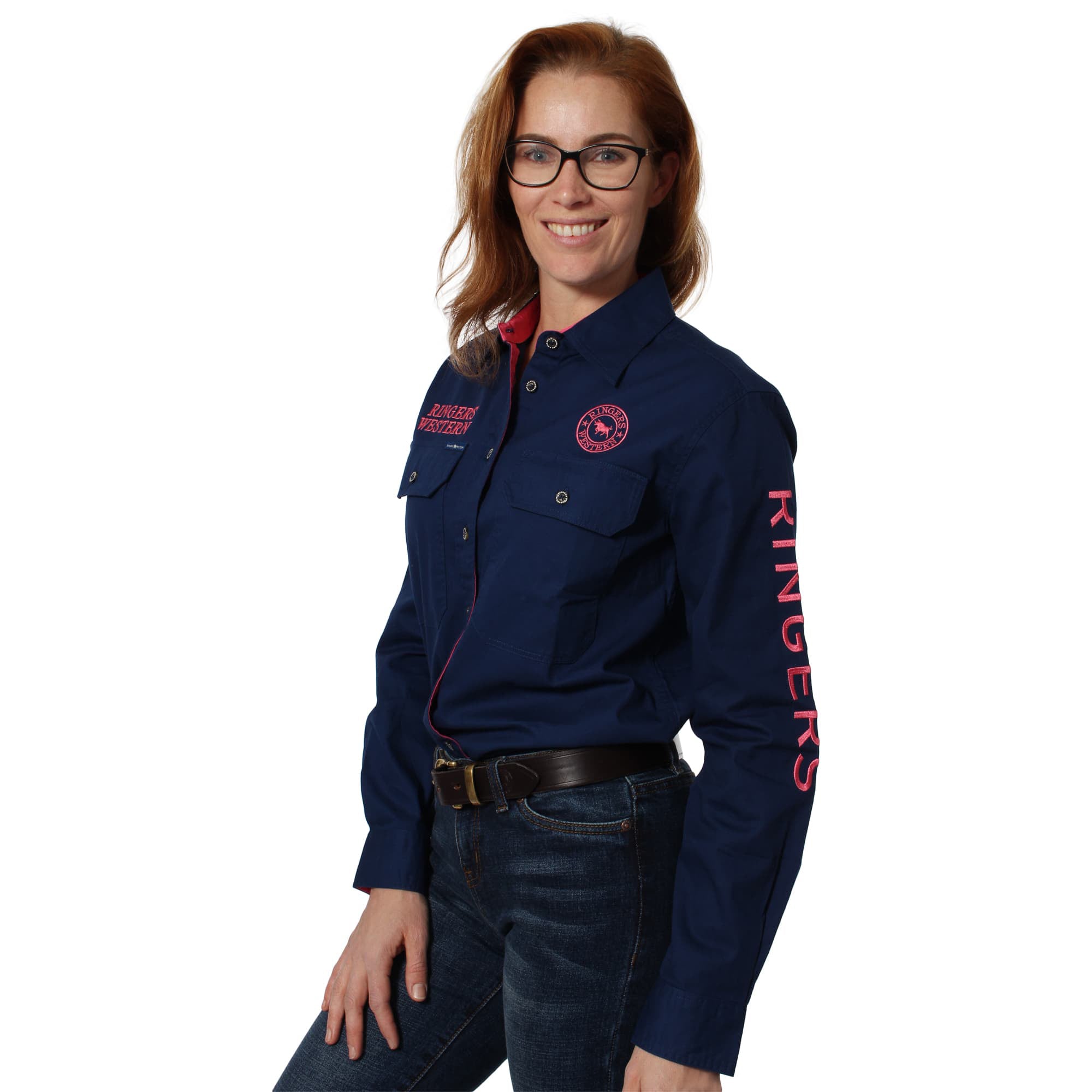 Ringers Jillaroo FB Shirt Black/Melon / 10