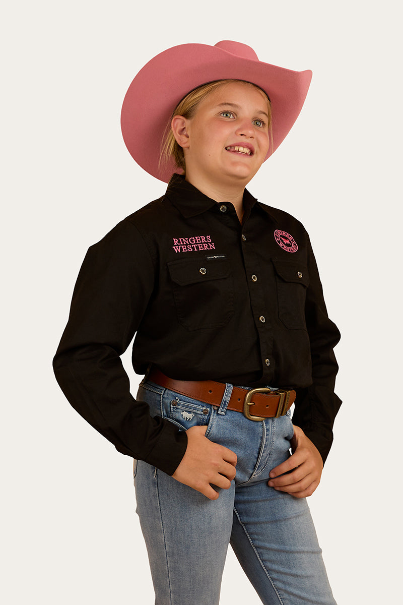 Ringers Jackaroo FB Shirt Black/Melon / 10