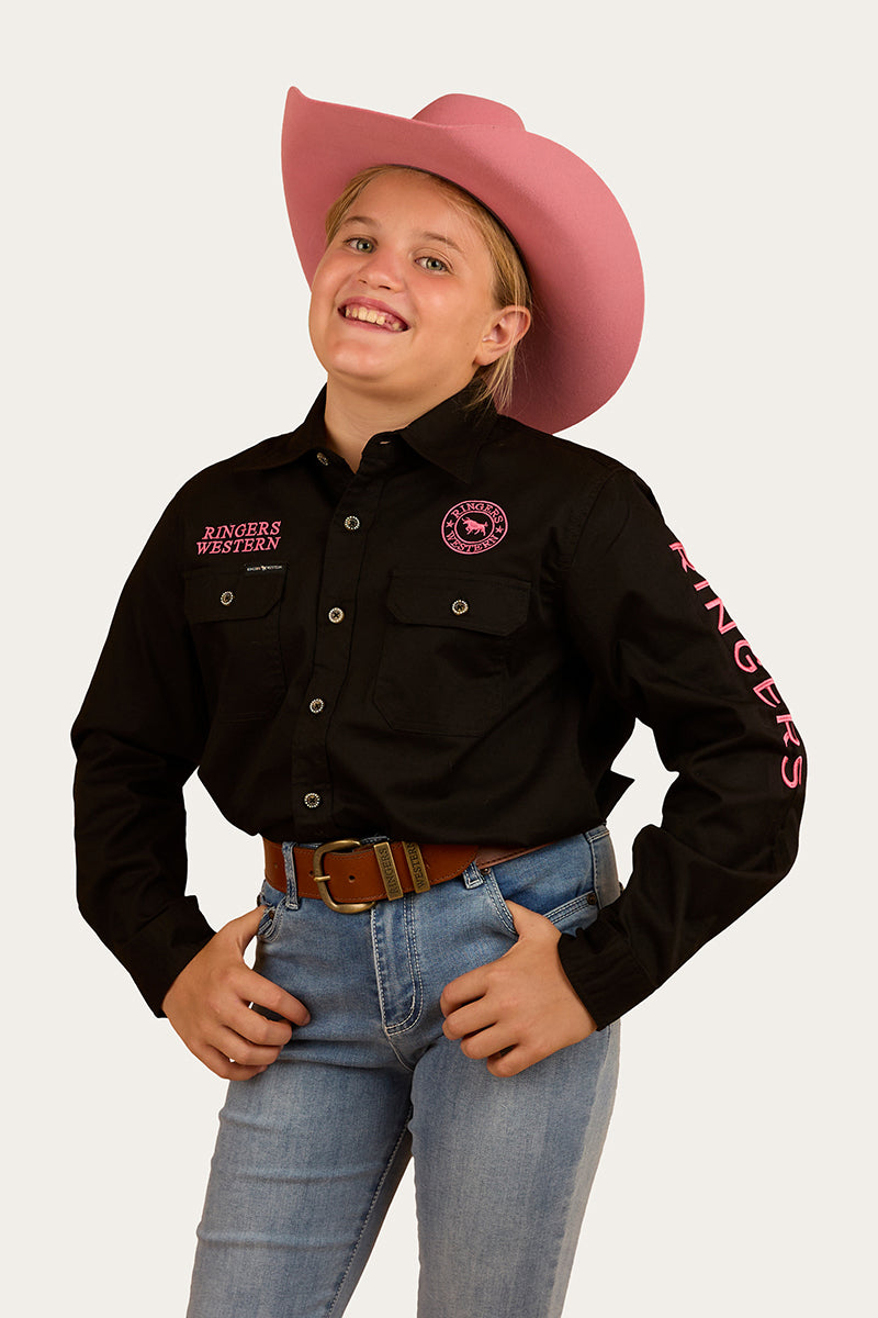 Ringers Jackaroo FB Shirt Black/Melon / 10