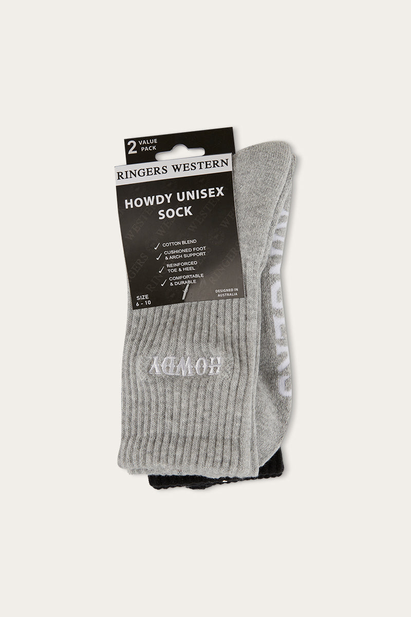 Ringers Howdy Unisex Socks 2pk One / 6-10