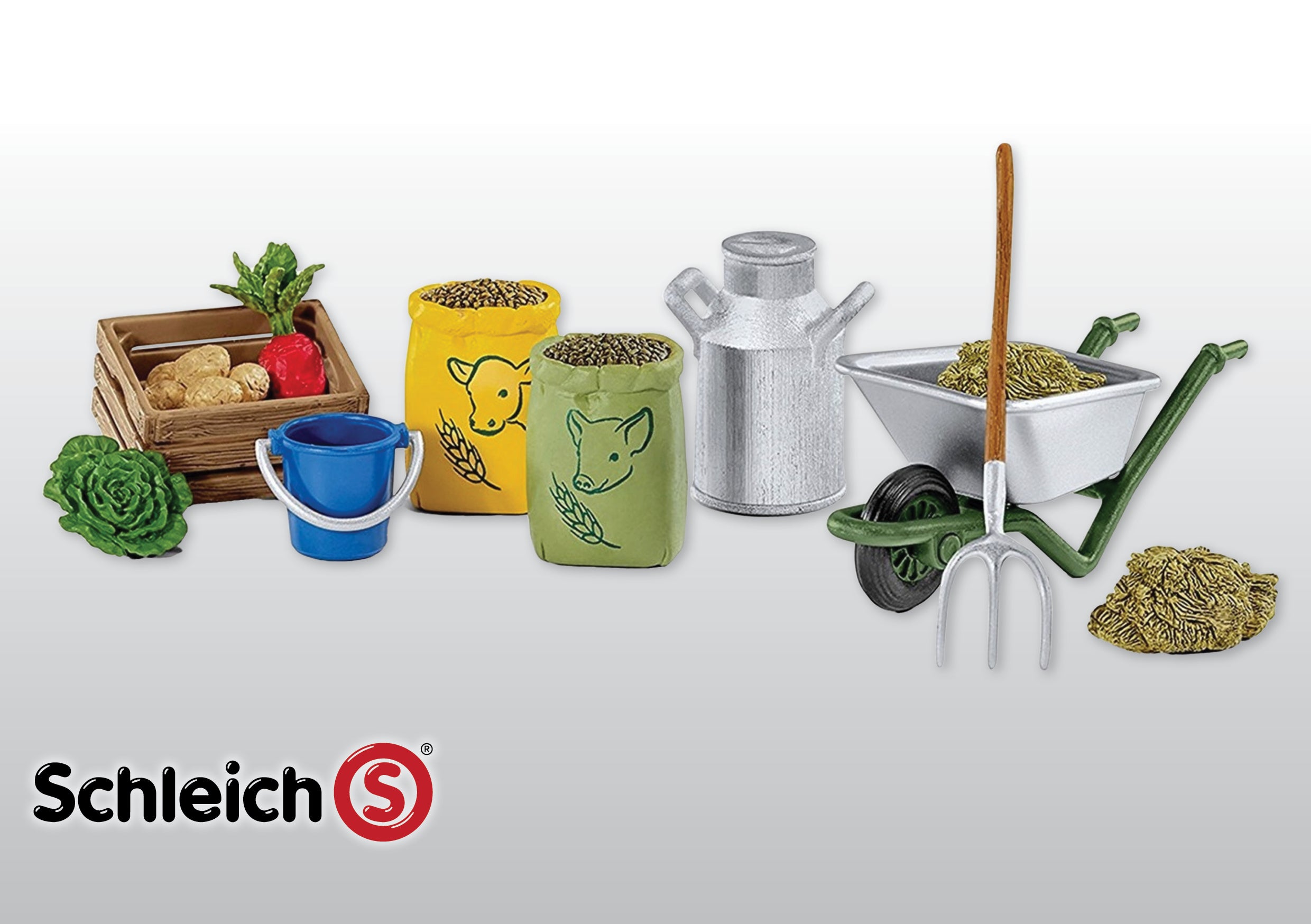 Schleich Feeding Groom Farm%