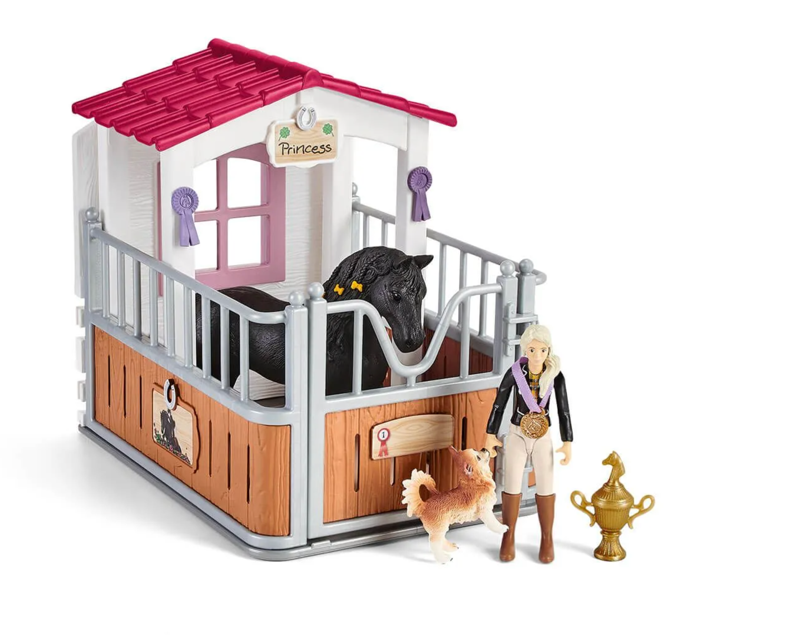 Schleich Horse Stall w/Tori & Princess