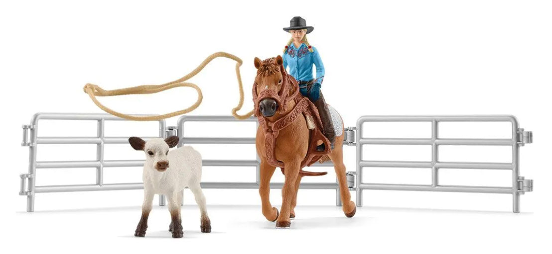 Schleich Cowgirl Team Roping Fun
