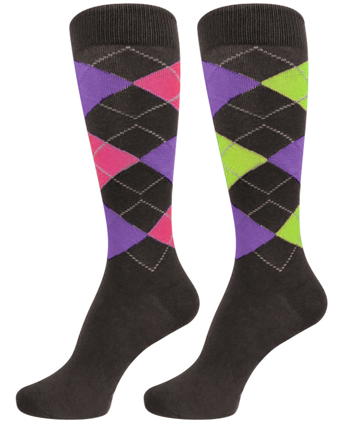 CA Argyle Socks Black/Pink/Purple / Large