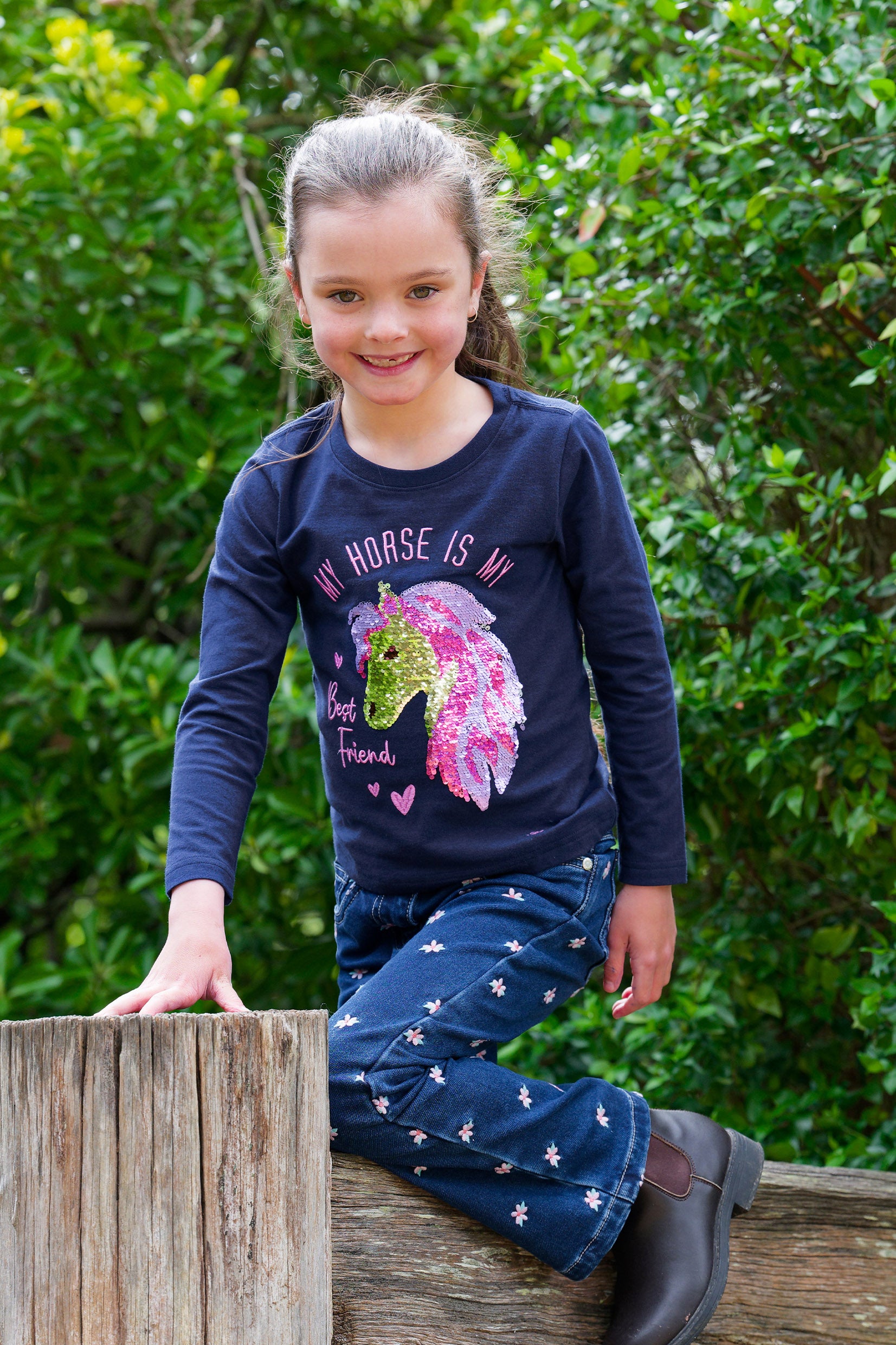 TC Girls Lily Long Sleeve Tee Navy / 2