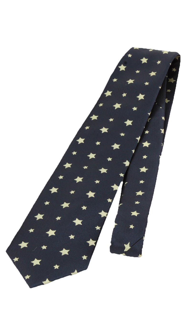 Shires Show Tie (Navy/Gold Star)%