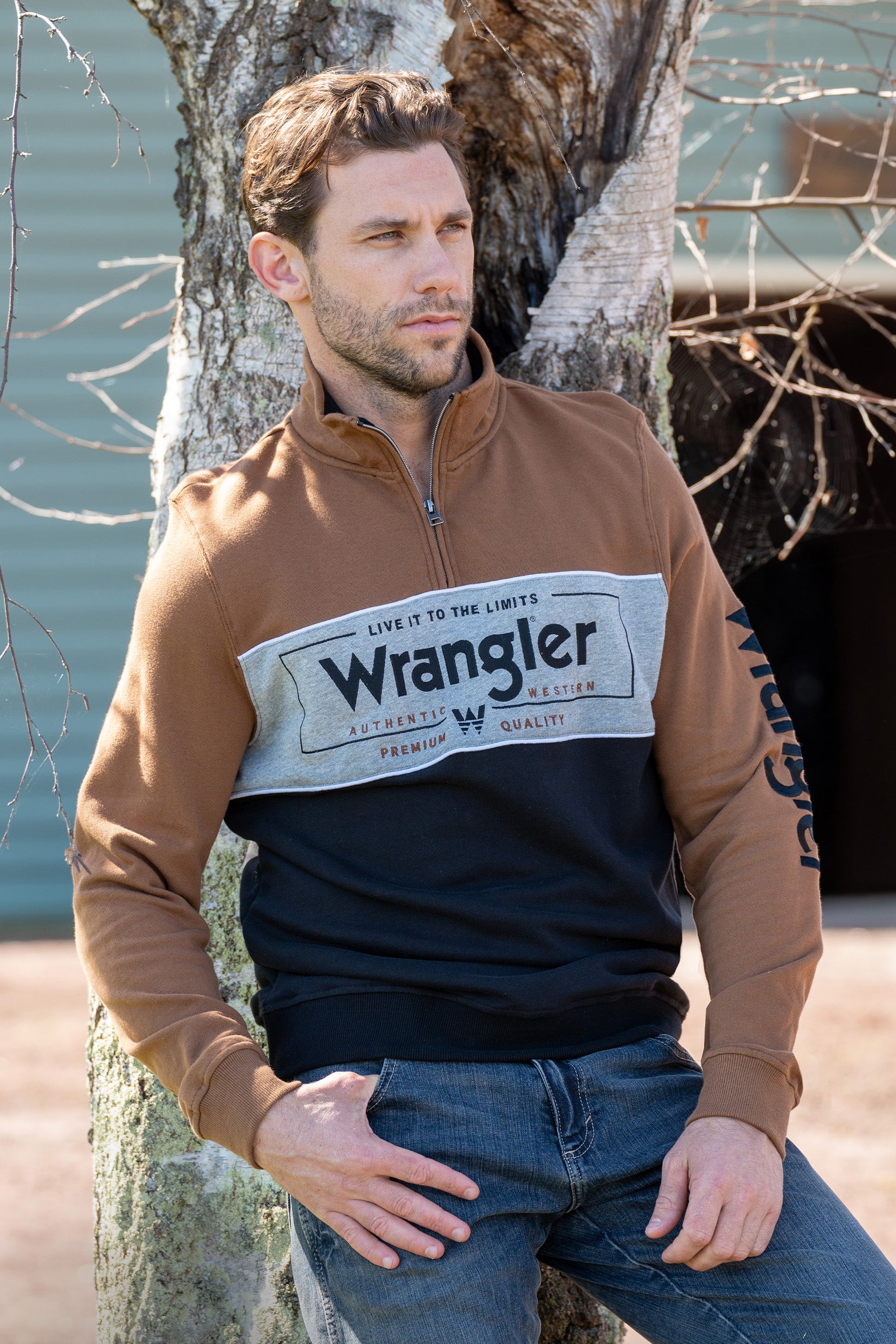 Wrangler Mens Bartlett Pullover % Tan / Large