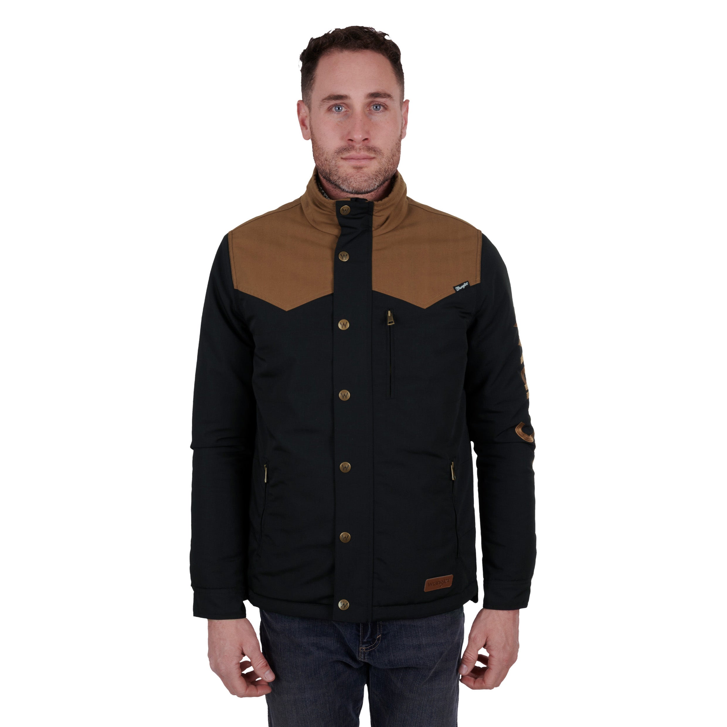 Wrangler Mens Spencer Jacket % Black/Tan / Large