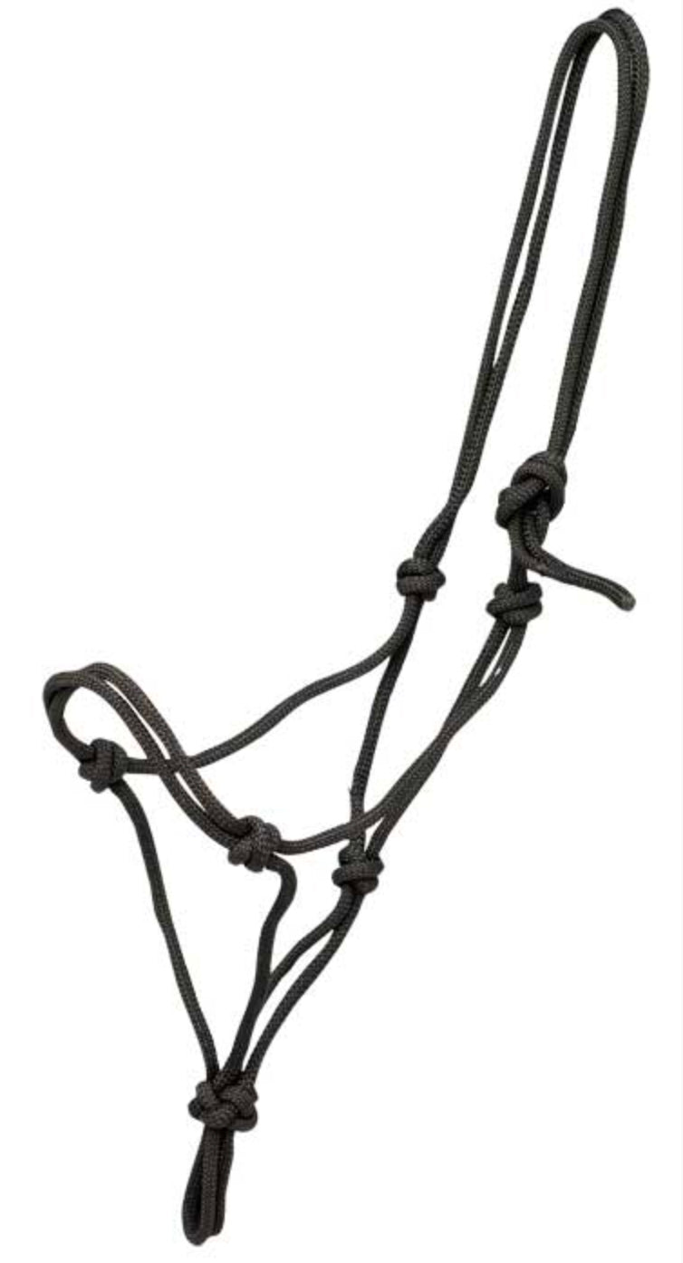 Zilco Knotted Rope Halter Black / Small