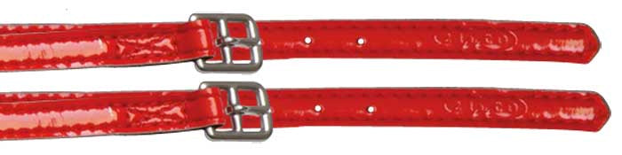 Zilco Patent Race Stirrup Straps Red / All
