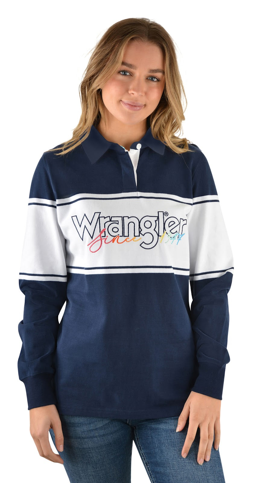 Wrangler Womens Belle Long Sleeve Rugby%