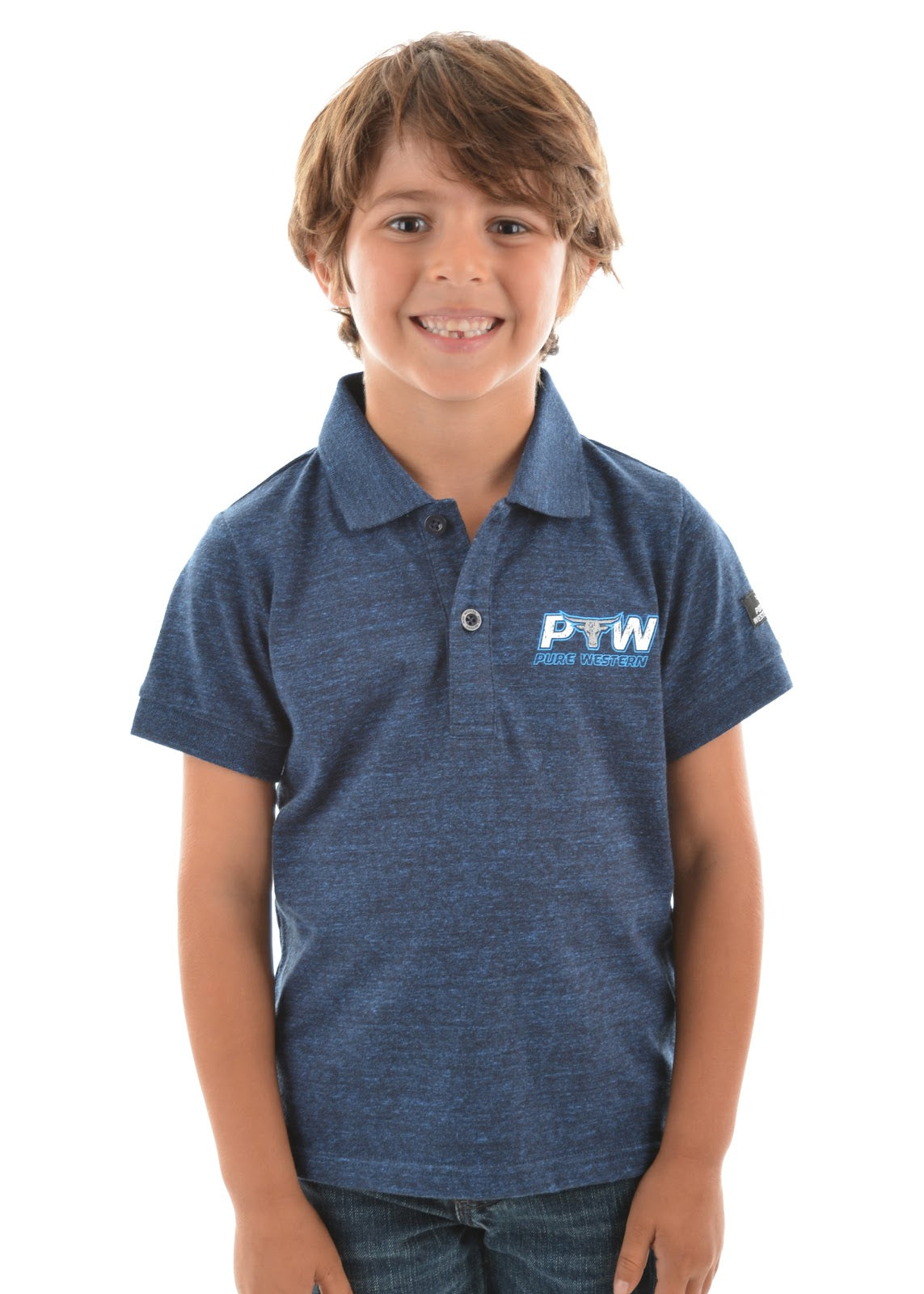 Pure Western Boys Bryson Short Sleeve Polo%