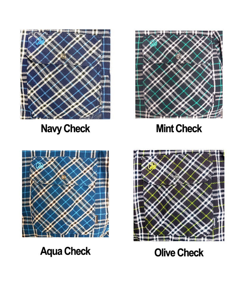 Swanndri Barn Shirt (M Aqua Check)%