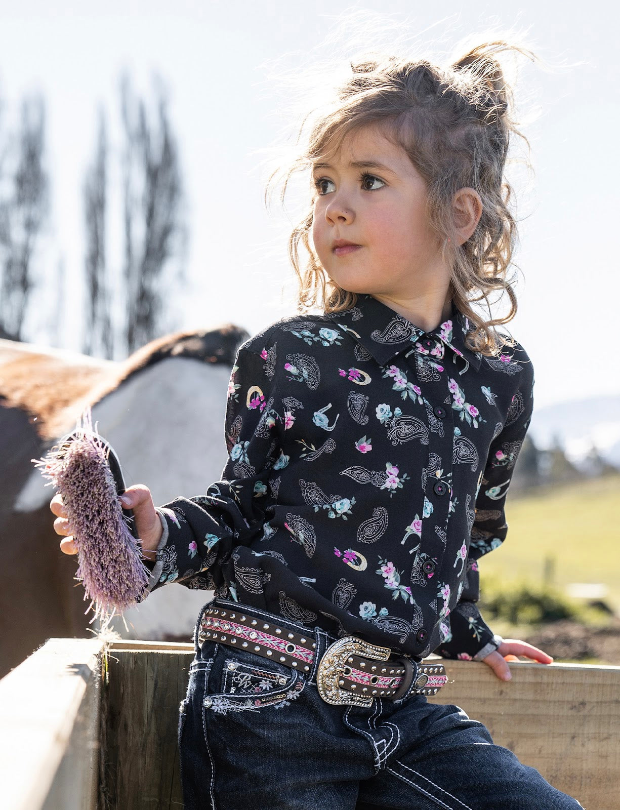 Pure Western Girl Ellie Long Sleeve Shirt%