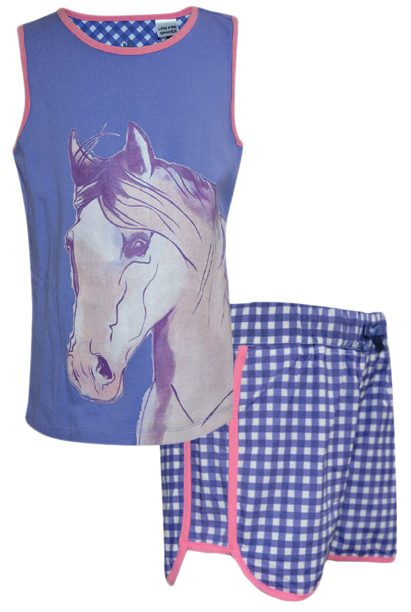 TC Girls Pastel Horse PJ's (6)%
